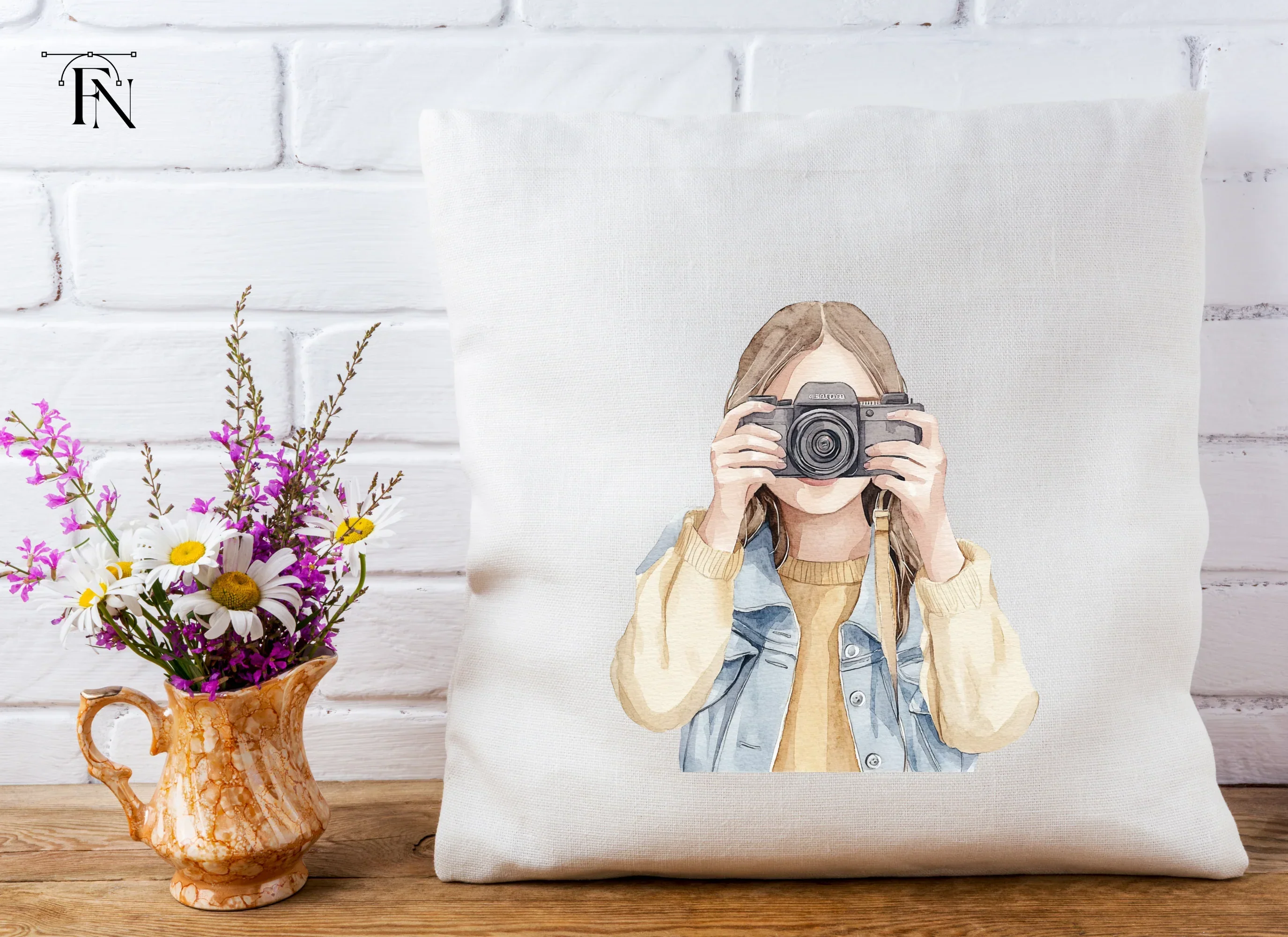 Stylish Girl Photographer Clipart Bundle - Image 3