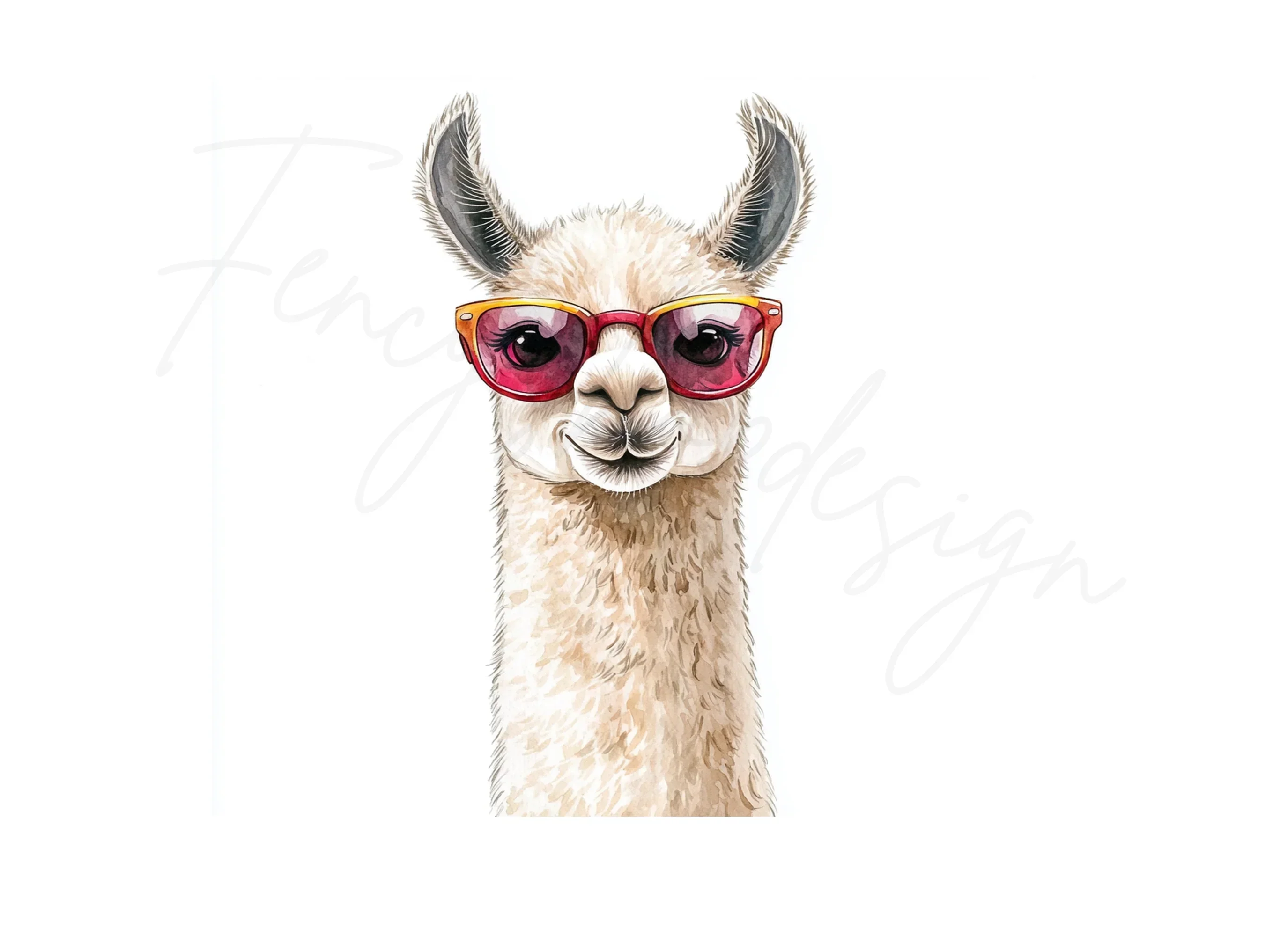 Stylish Llama Duo in Sunglasses Clipart Bundle - Image 3