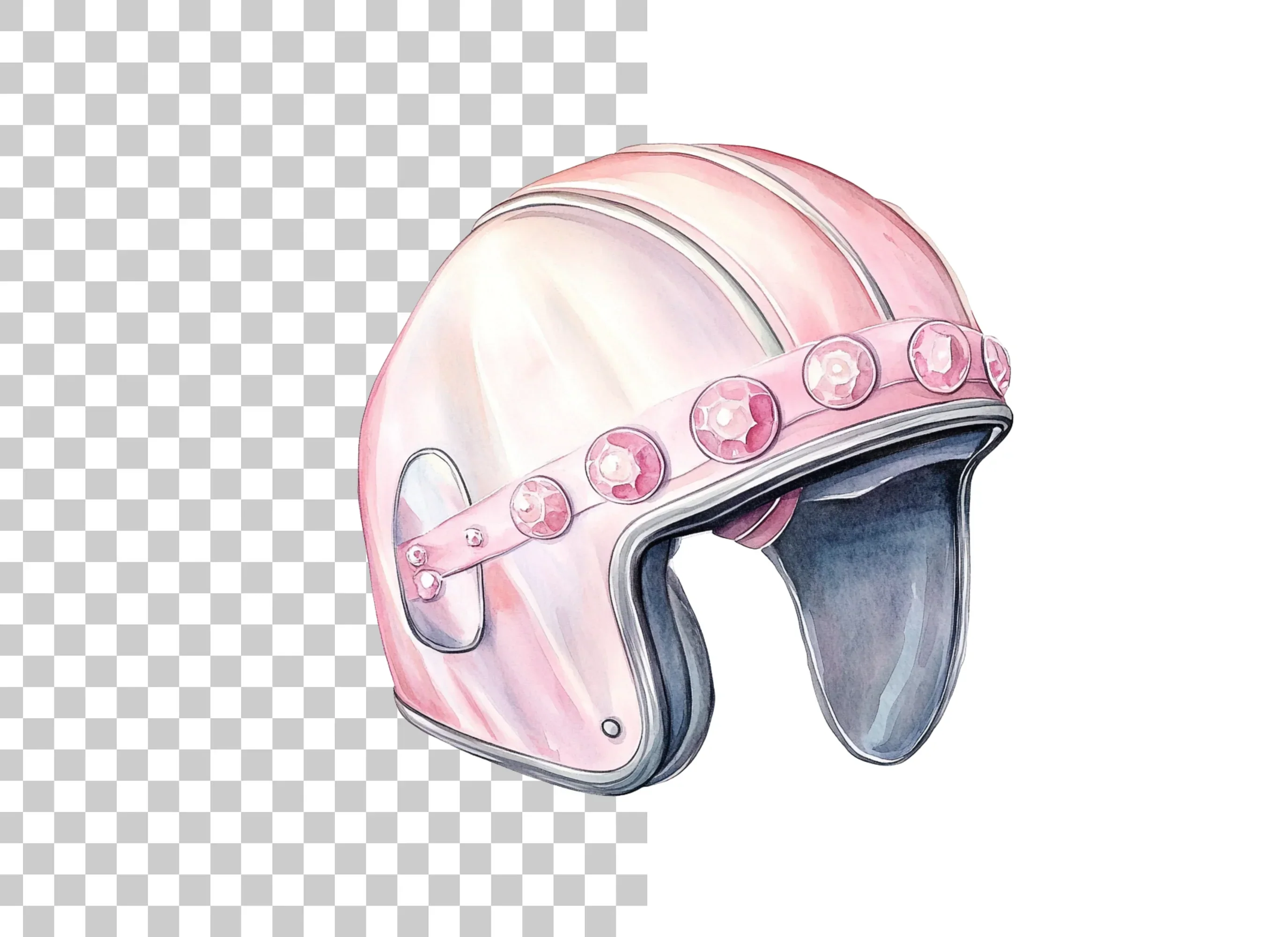 Stylish Pink Helmet with Jewels Clipart Bundle - Image 2