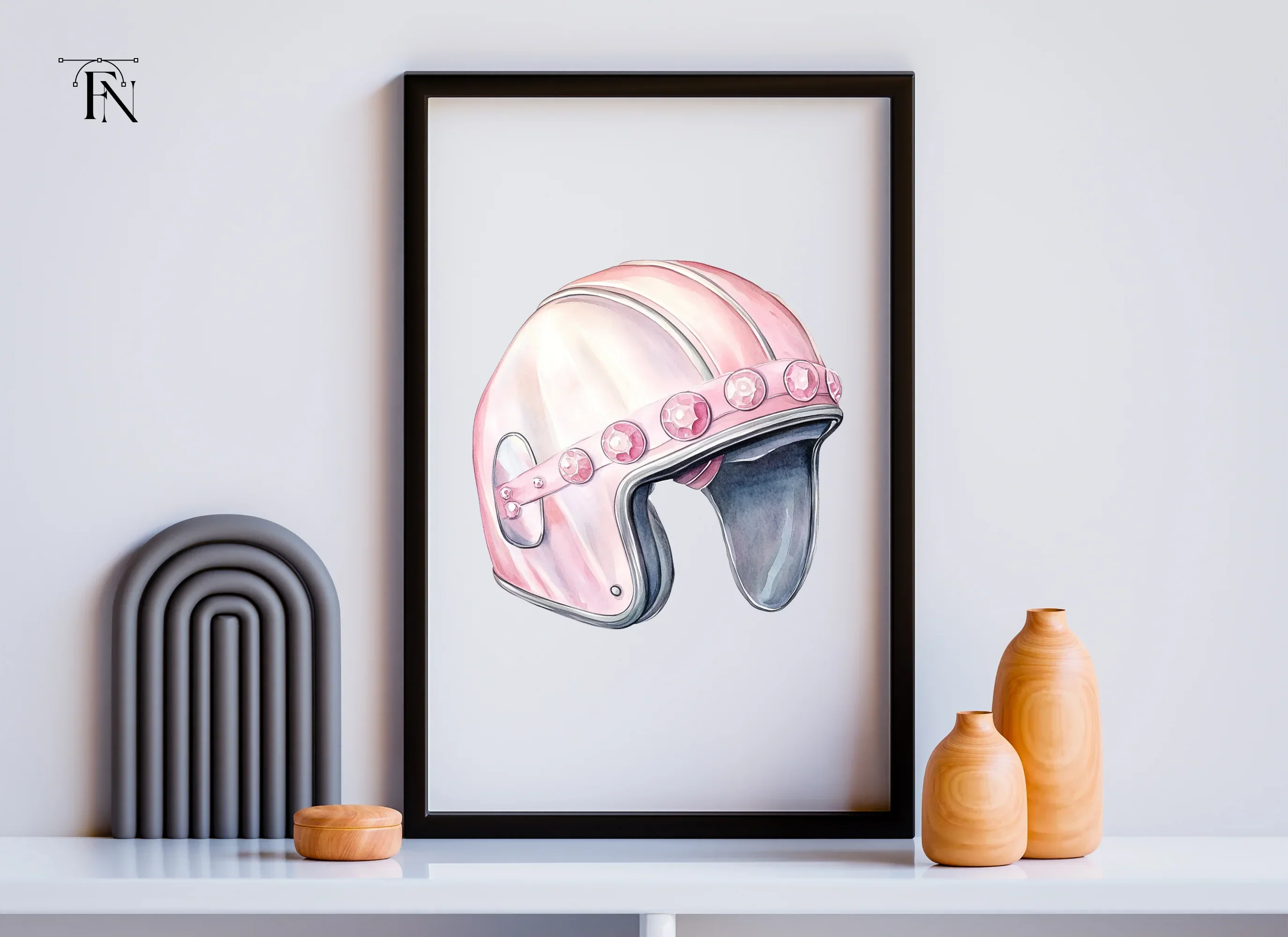 Stylish Pink Helmet with Jewels Clipart Bundle - Image 6