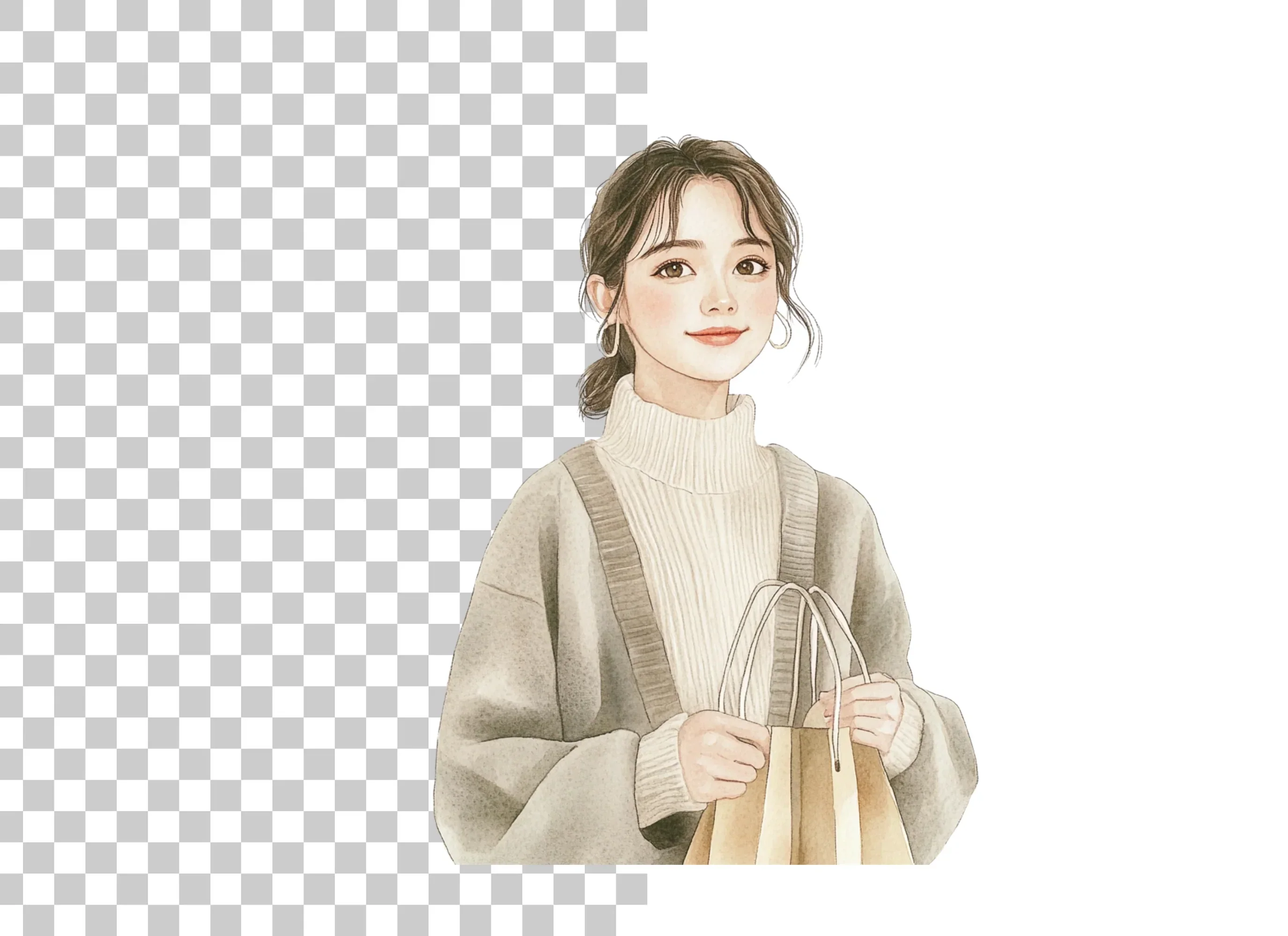 Stylish Woman Shopping Clipart Bundle - Image 2