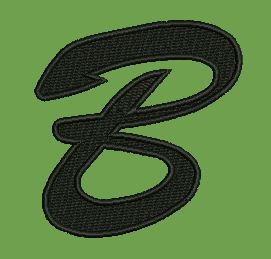 Stylized B Lettering Embroidery Design