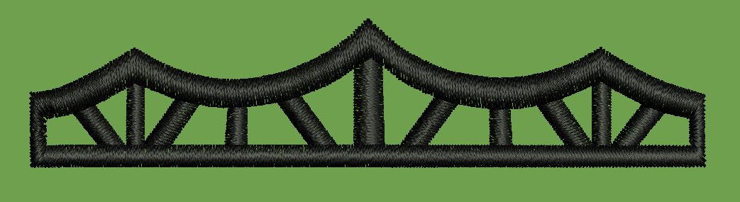 Stylized Bridge Emblem Embroidery Design