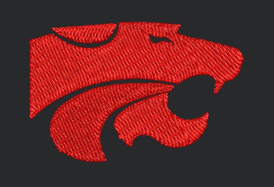 Stylized Feline Profile Emblem Embroidery Design