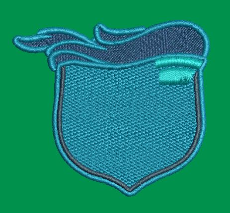 Stylized Shield Pocket Emblem Embroidery Design