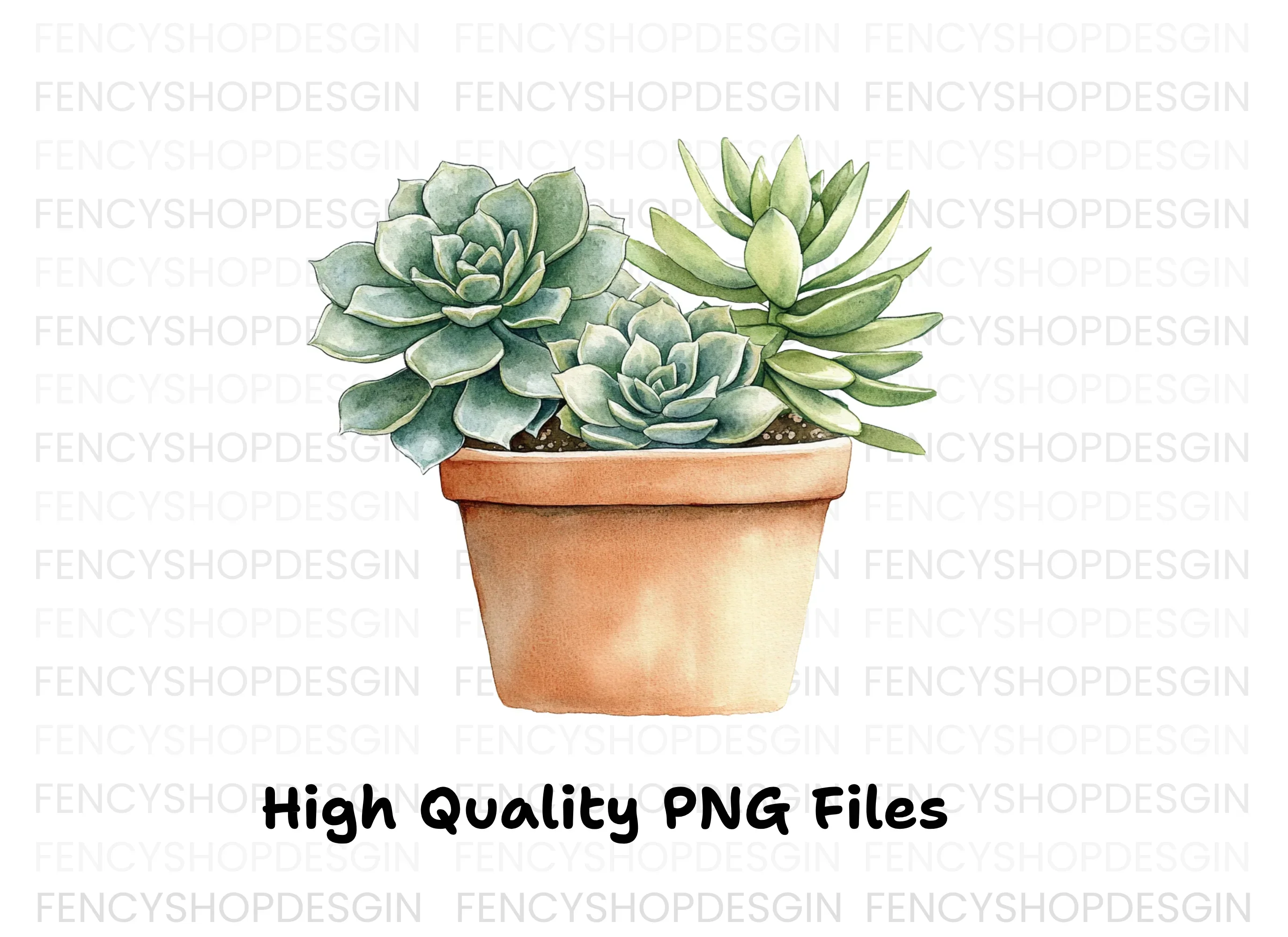 Succulent Plant Pot Clipart Bundle - Image 2