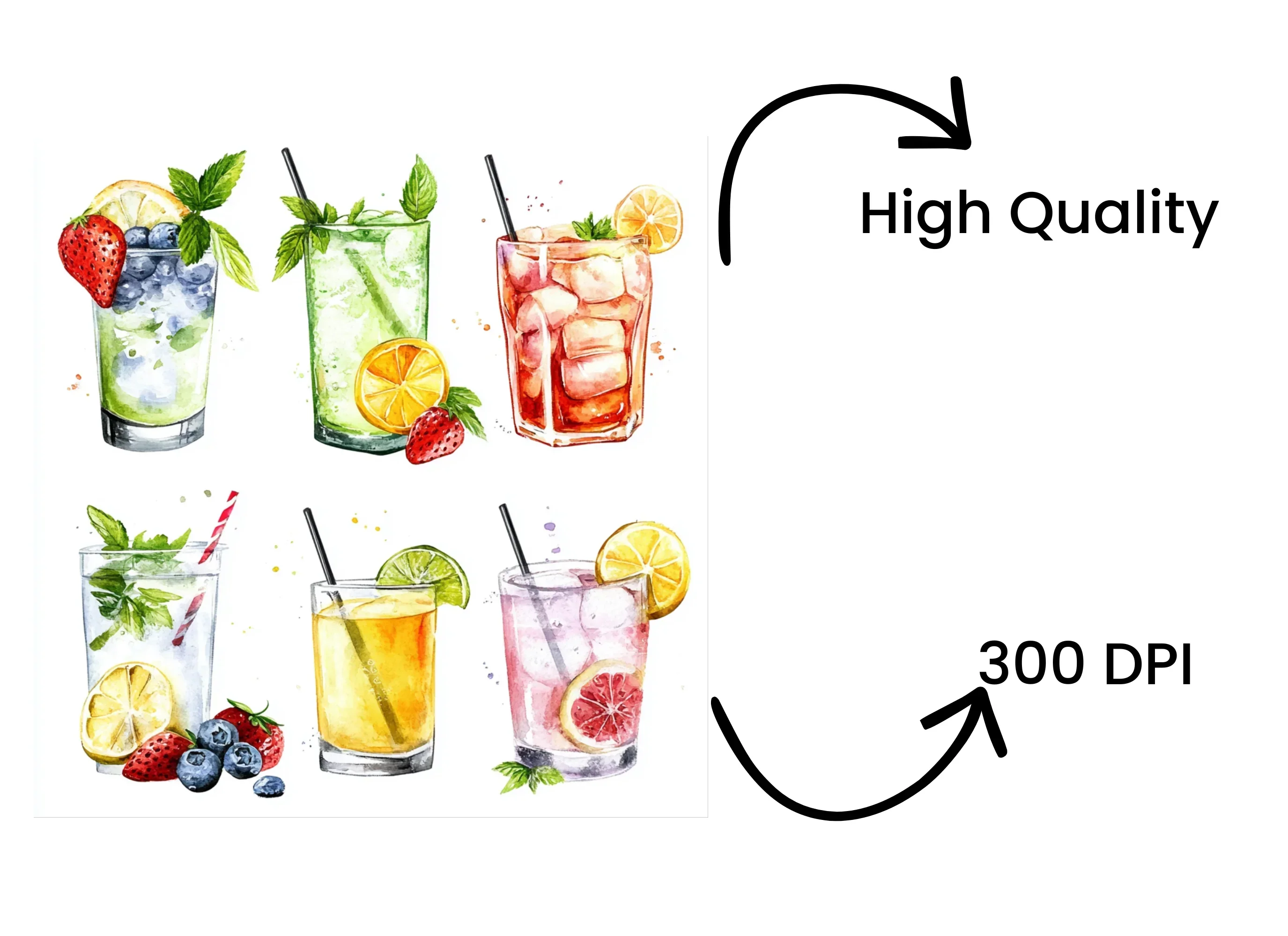 Summer Cocktail Clipart Bundle - Image 4
