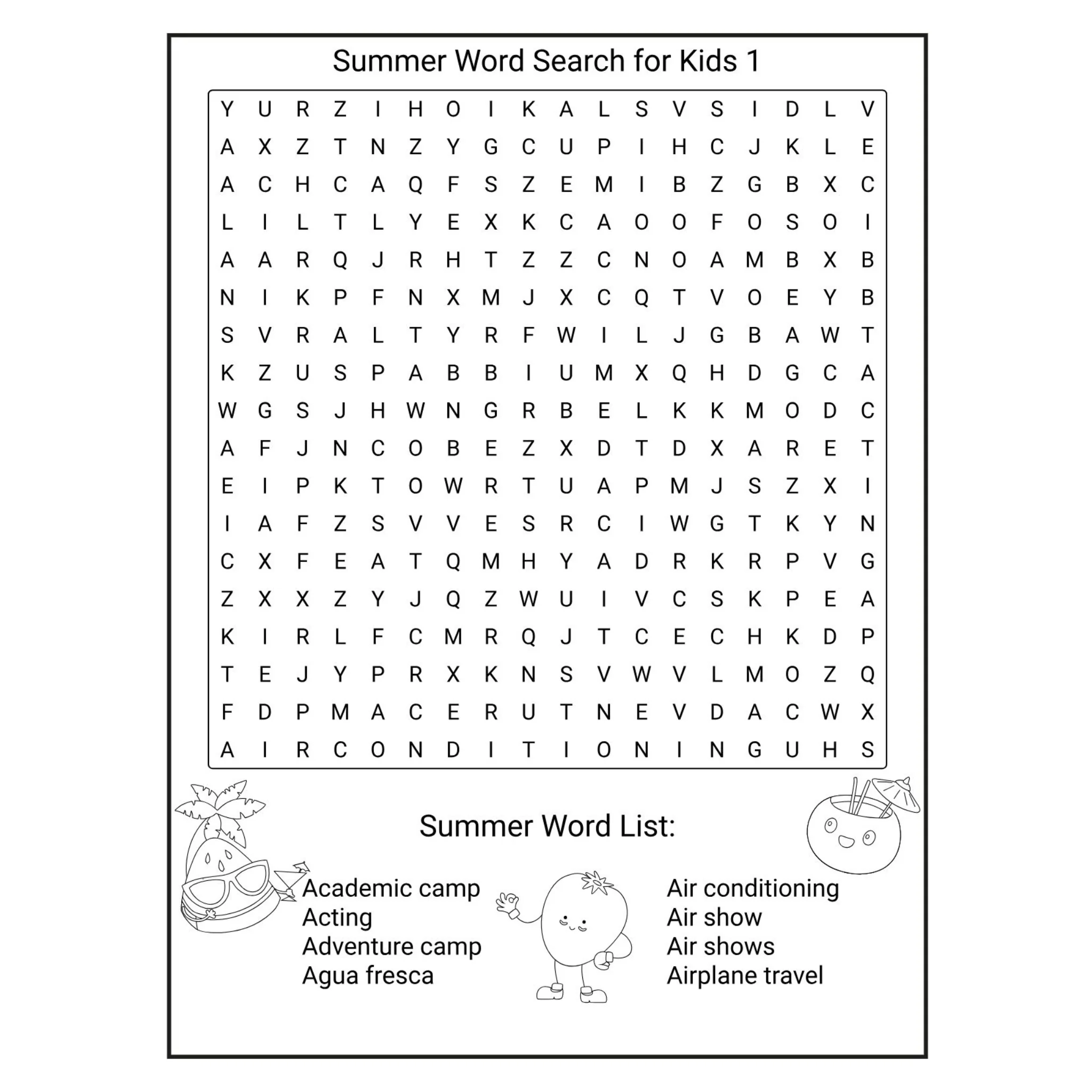 Summer Word Search for Kids - Image 2