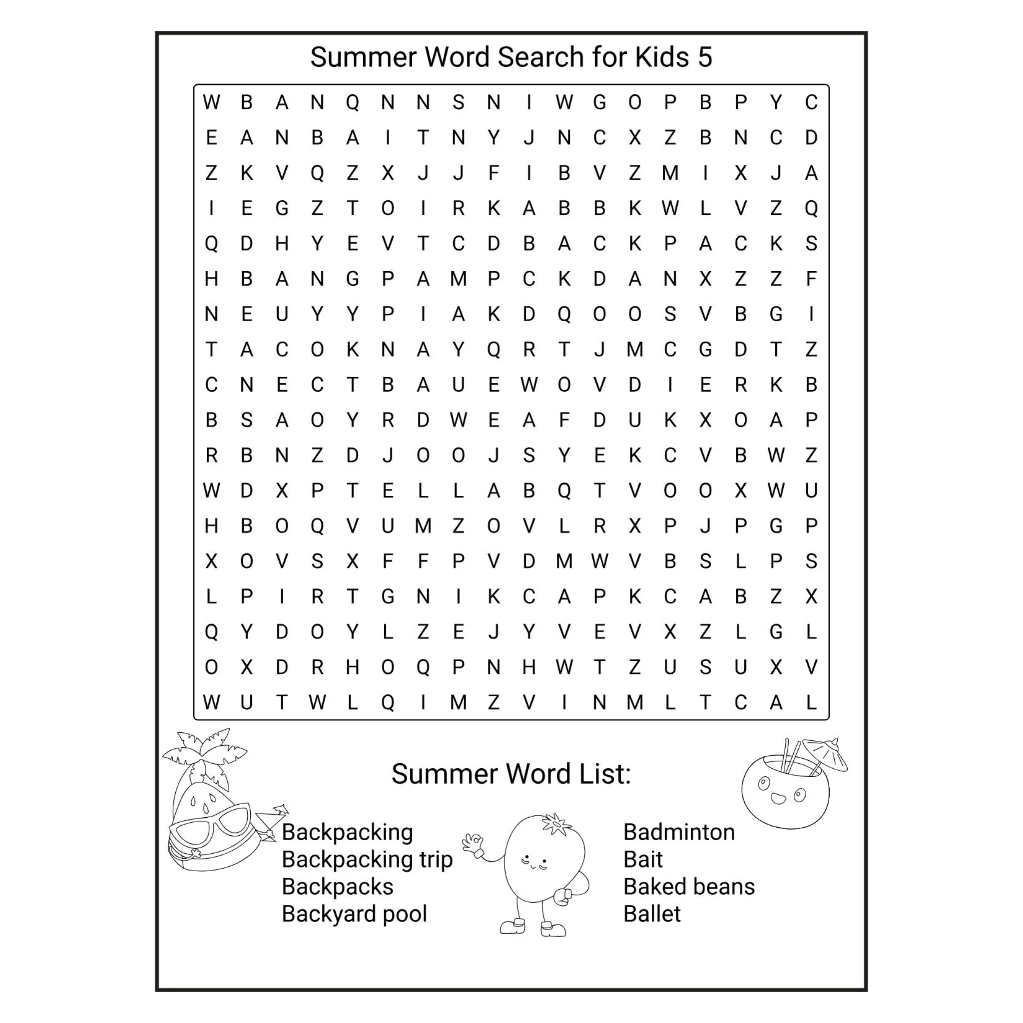 Summer Word Search for Kids - Image 4