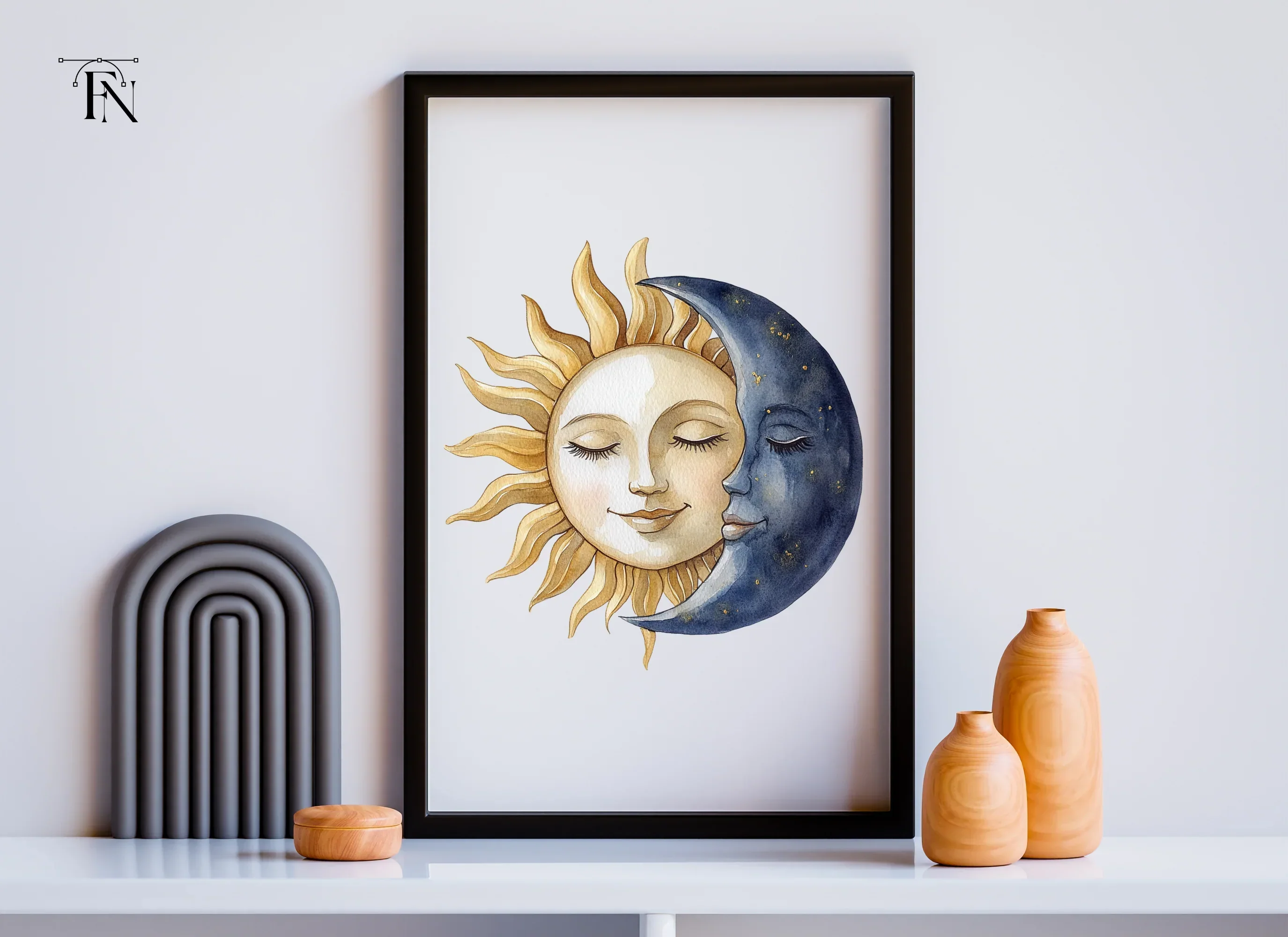 Sun and Moon Celestial Clipart Bundle - Image 3