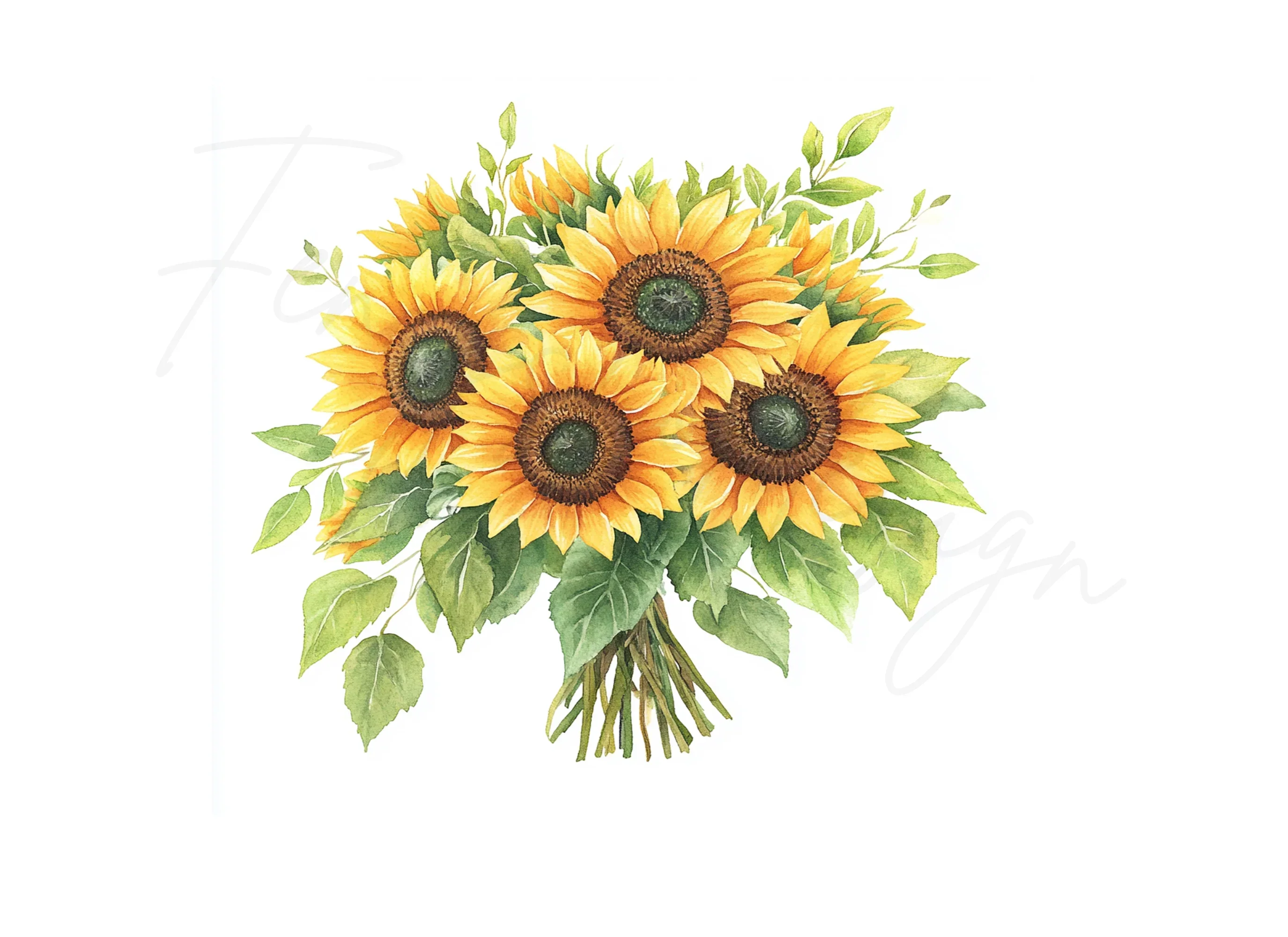 Sunflower Bouquets Clipart Bundle - Image 2