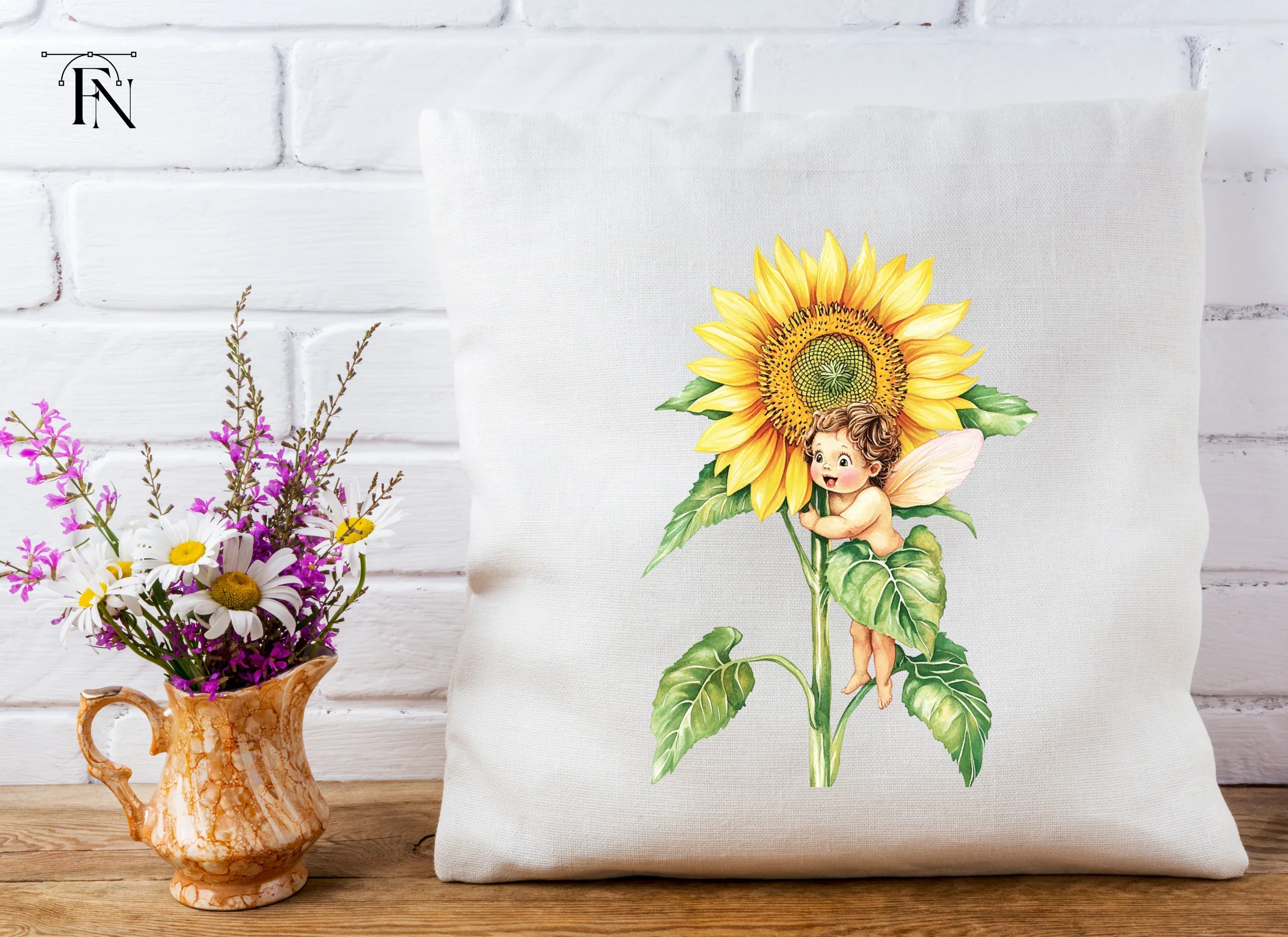 Sunflower Fairies Clipart Bundle - Image 3