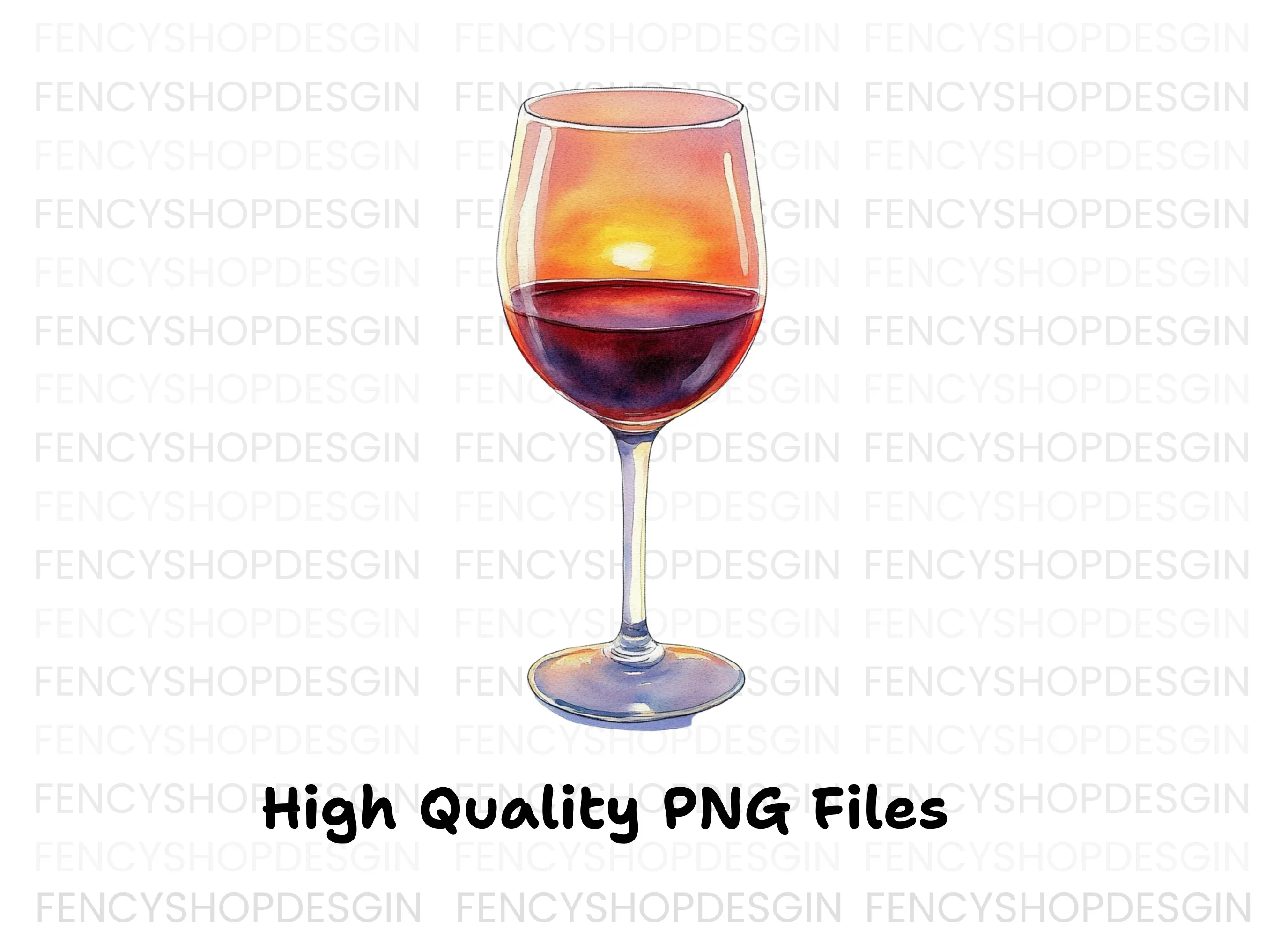 Sunset Reflection Wine Glass Clipart Bundle - Image 2