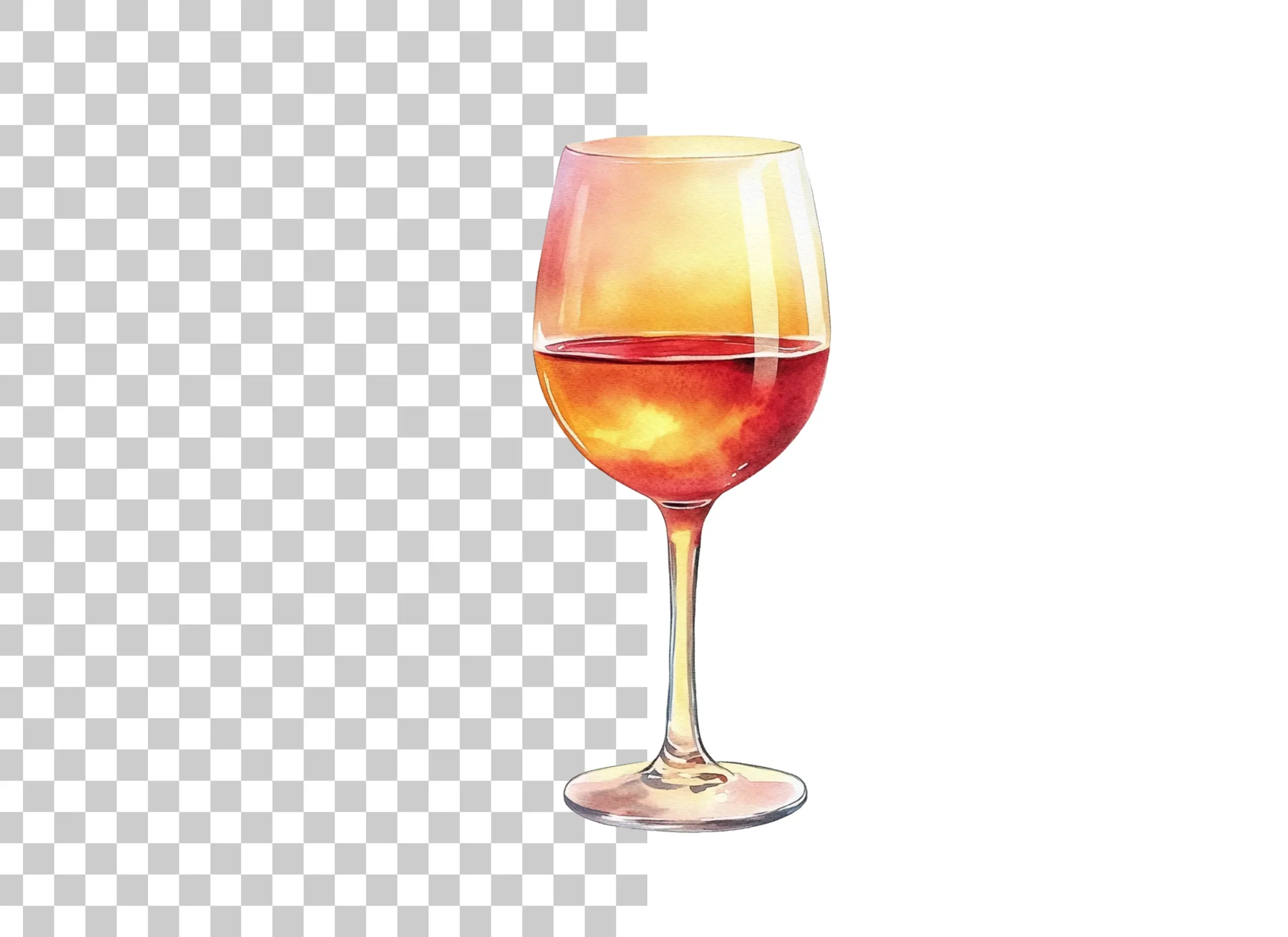Sunset Reflection Wine Glass Clipart Bundle - Image 3