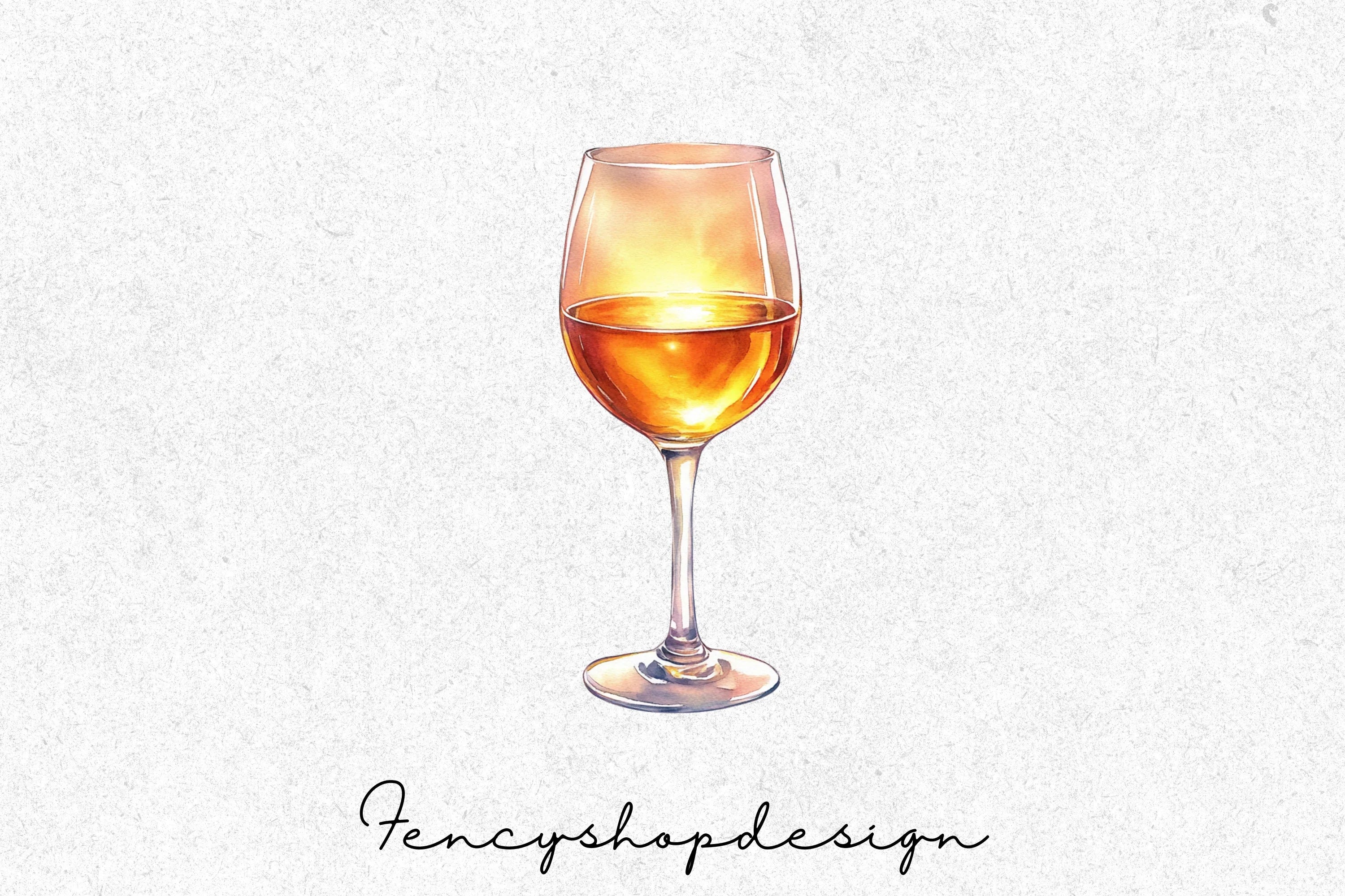 Sunset Wine Glass Clipart Bundle - Image 7