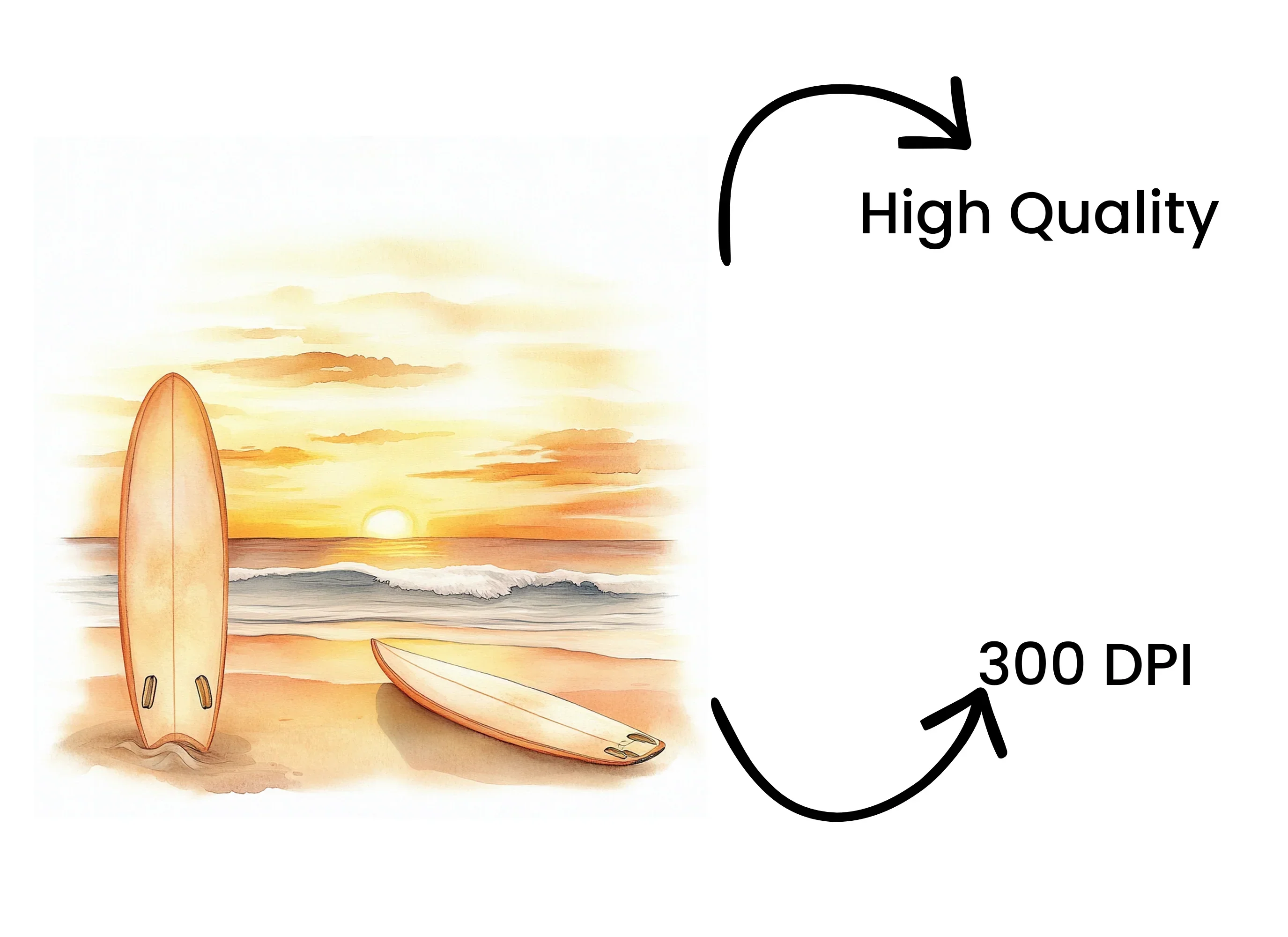 Surfboard Sunset Beach Clipart Bundle - Image 4