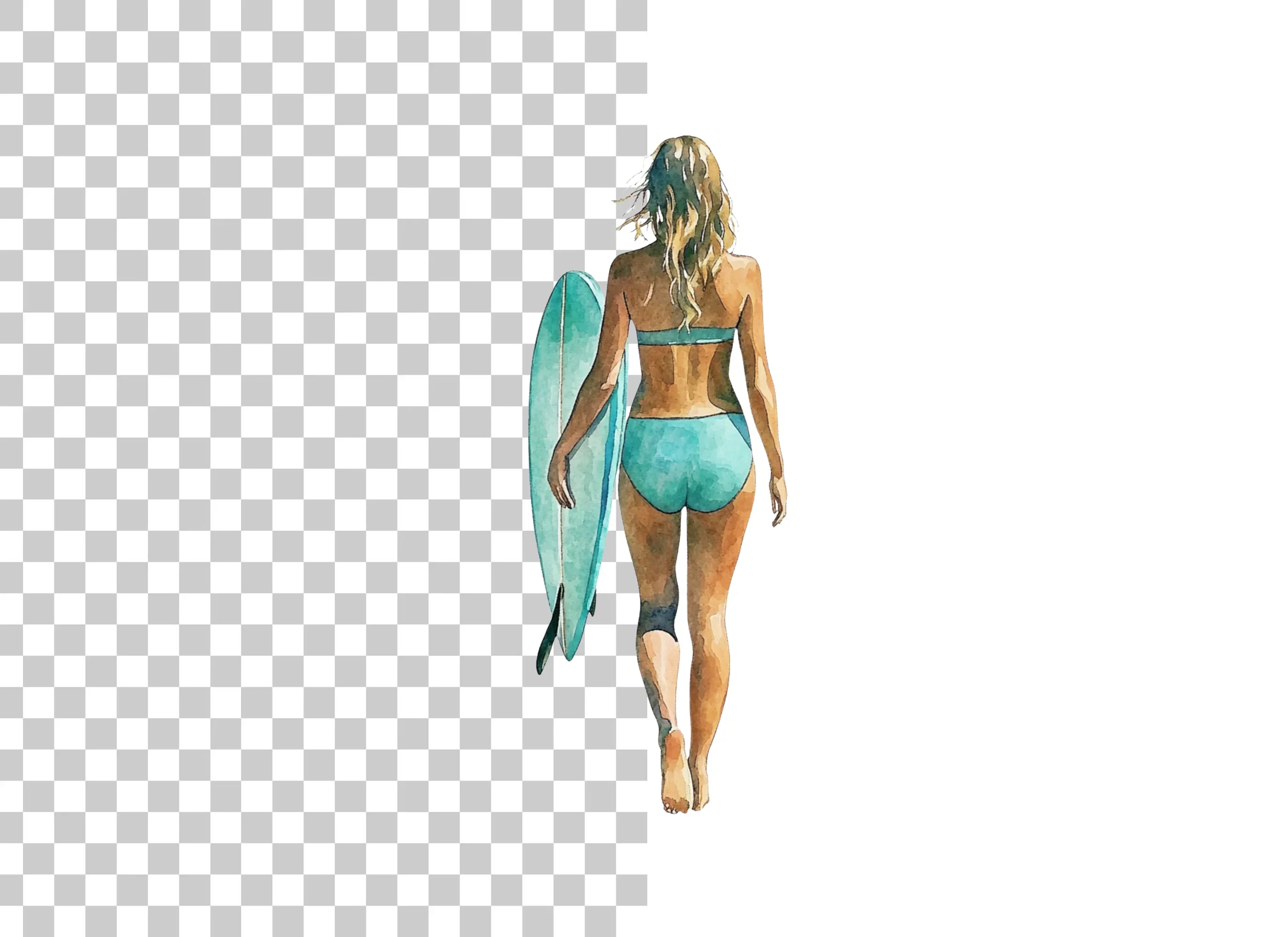 Surfer Girl Beach Vibes Clipart Bundle - Image 2