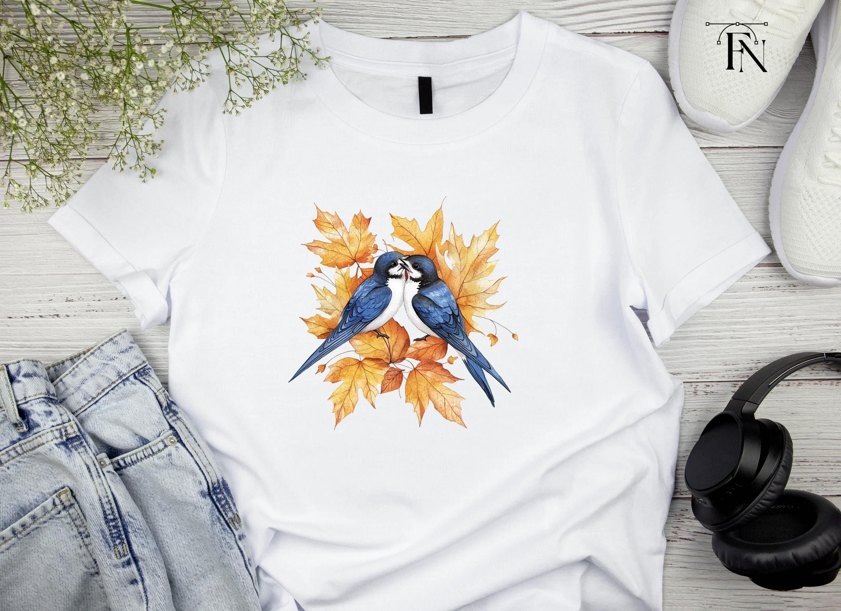 Swallows and Autumn Leaves Clipart Bundle - Image 4