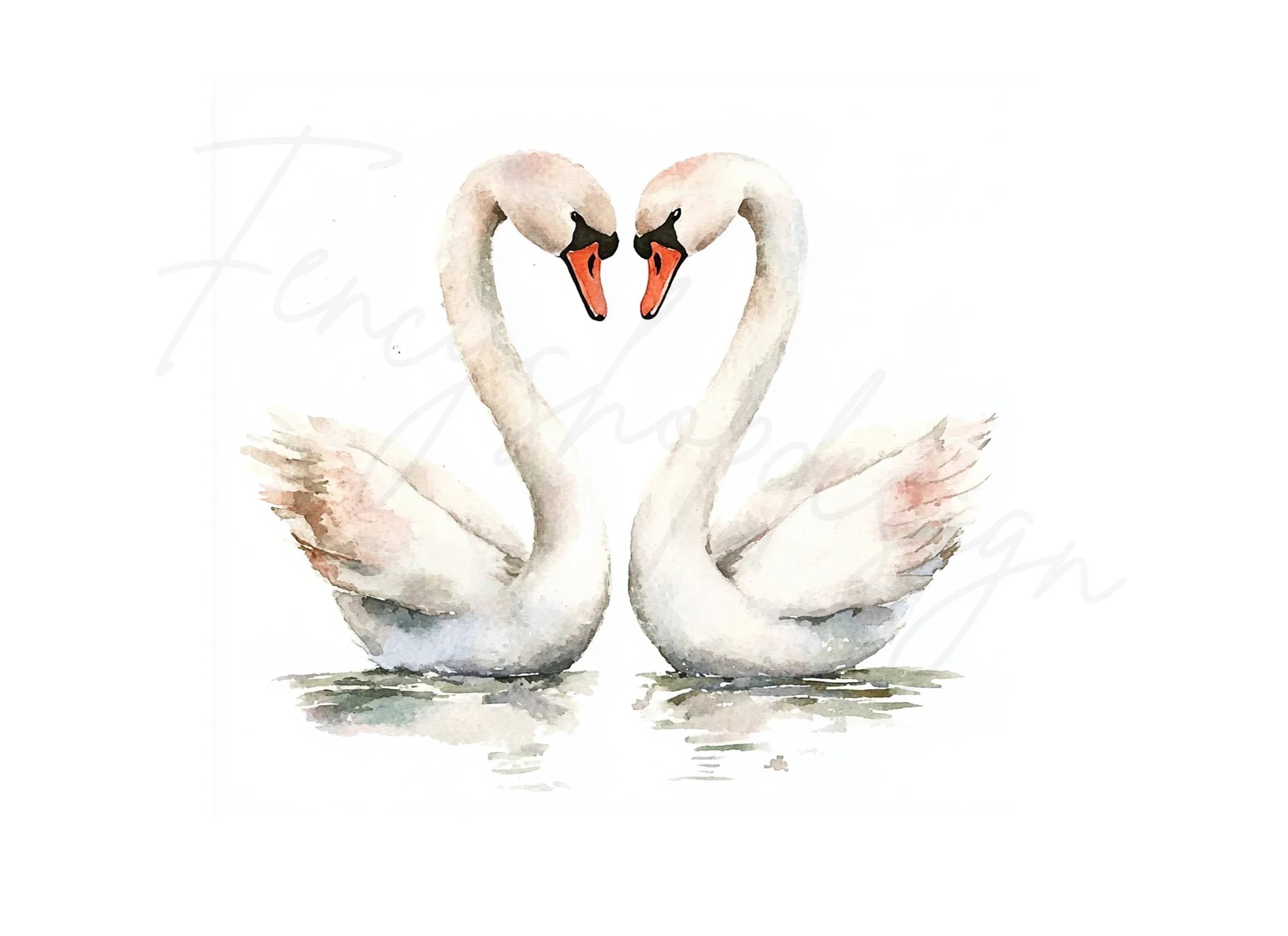 Swan Heart Clipart Bundle - Image 2