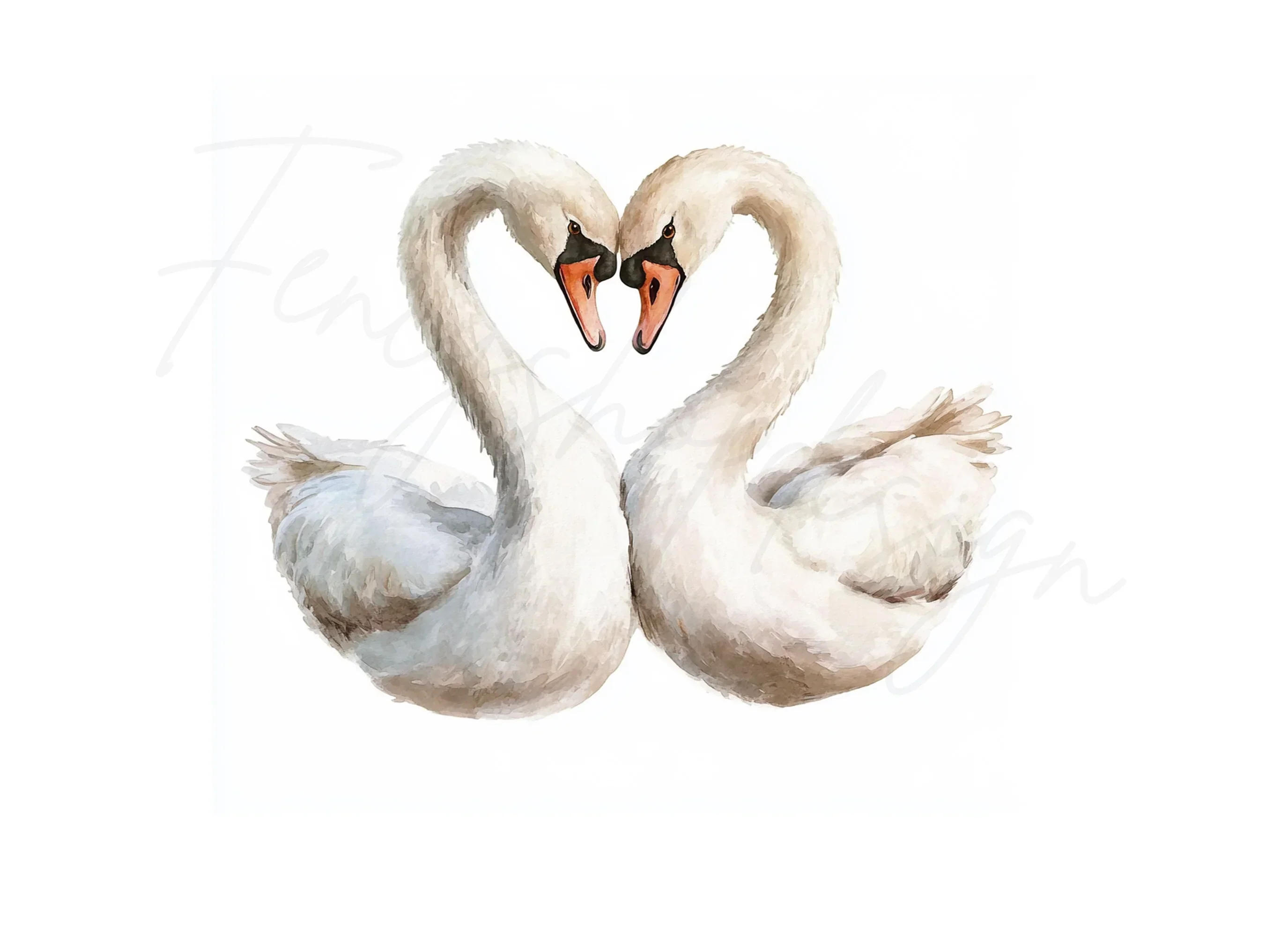 Swan Heart Clipart Bundle - Image 3