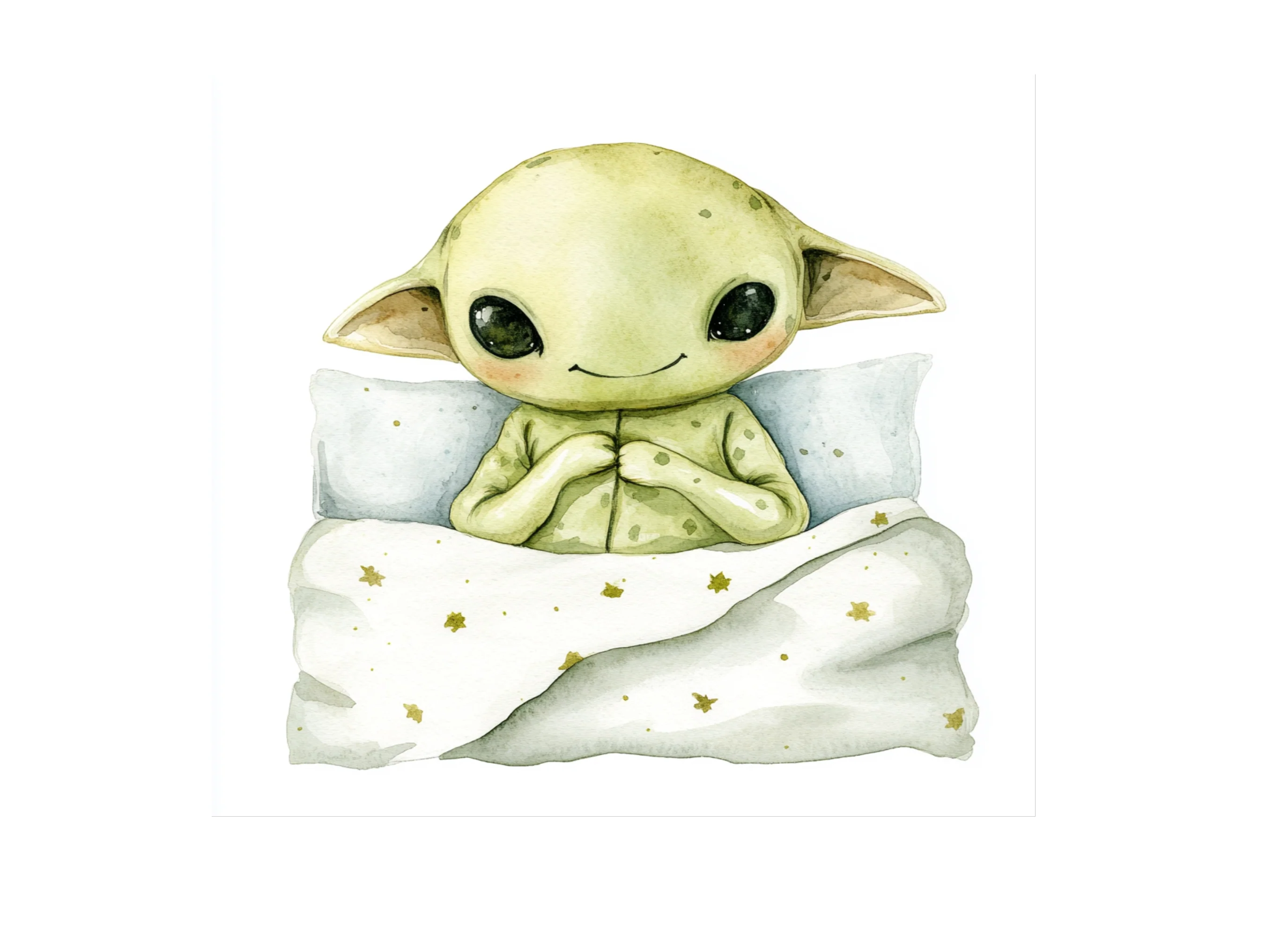 Sweet Alien Babies Sleeping Clipart Bundle - Image 3