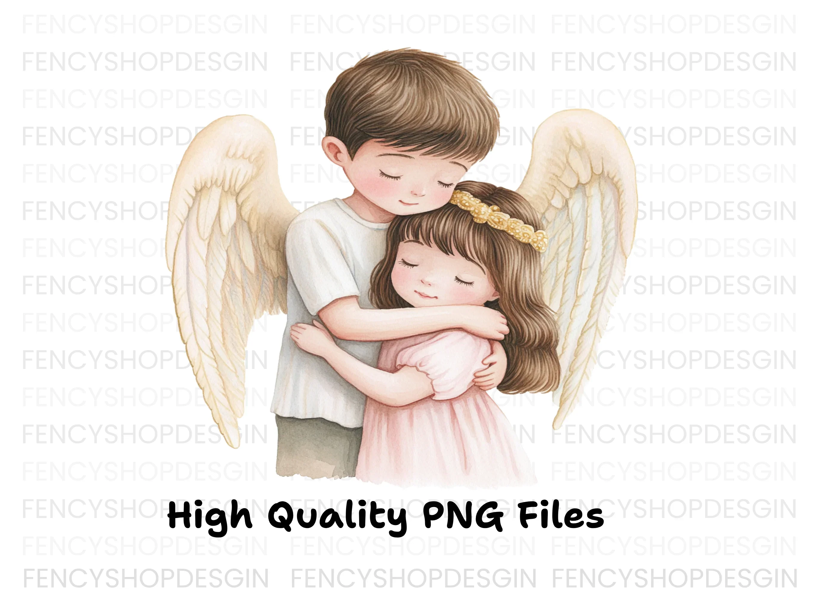 Sweet Angel Hugs Clipart Bundle - Image 2