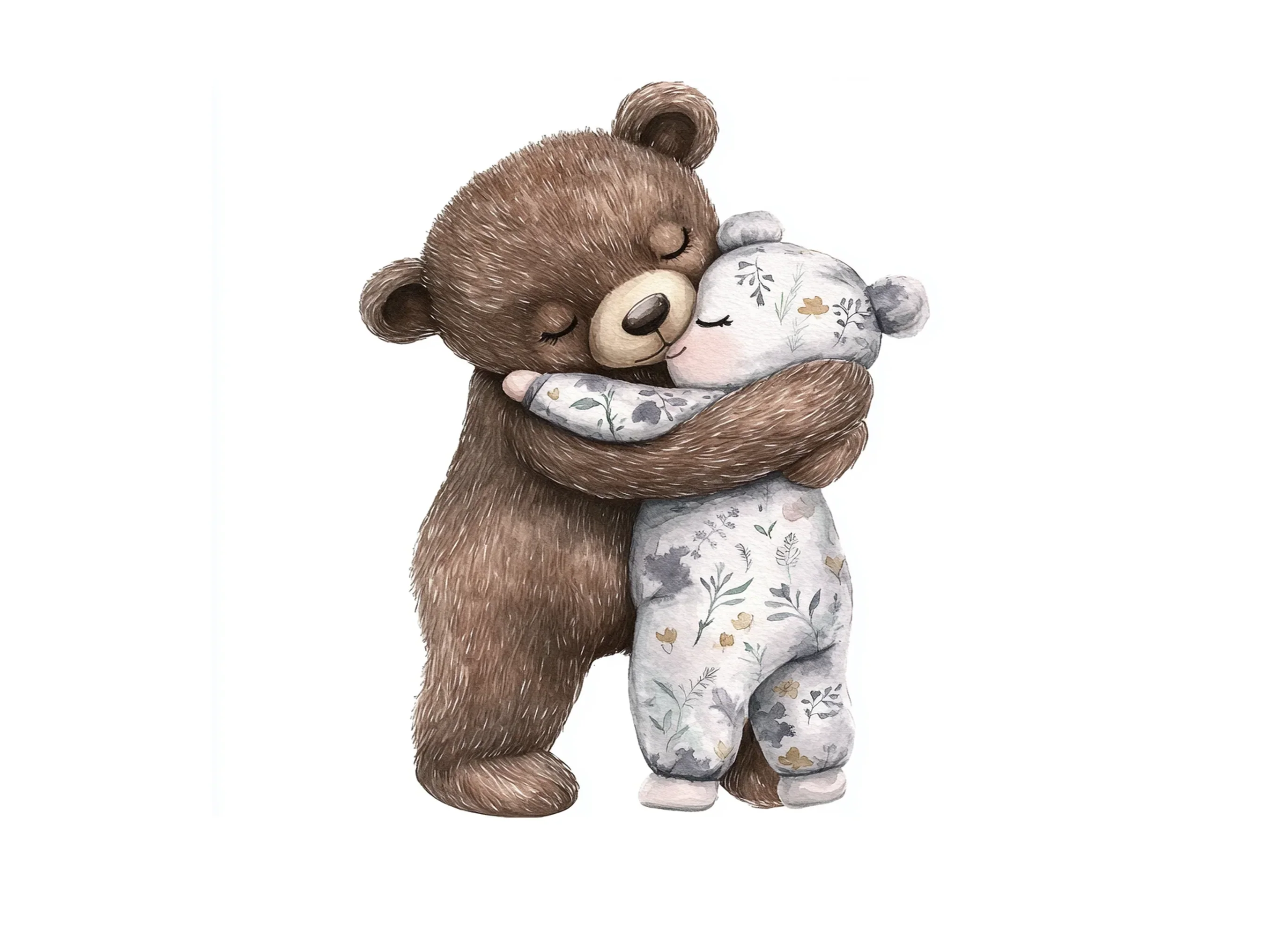 Sweet Bear Hugging Baby Bear Clipart Bundle - Image 3