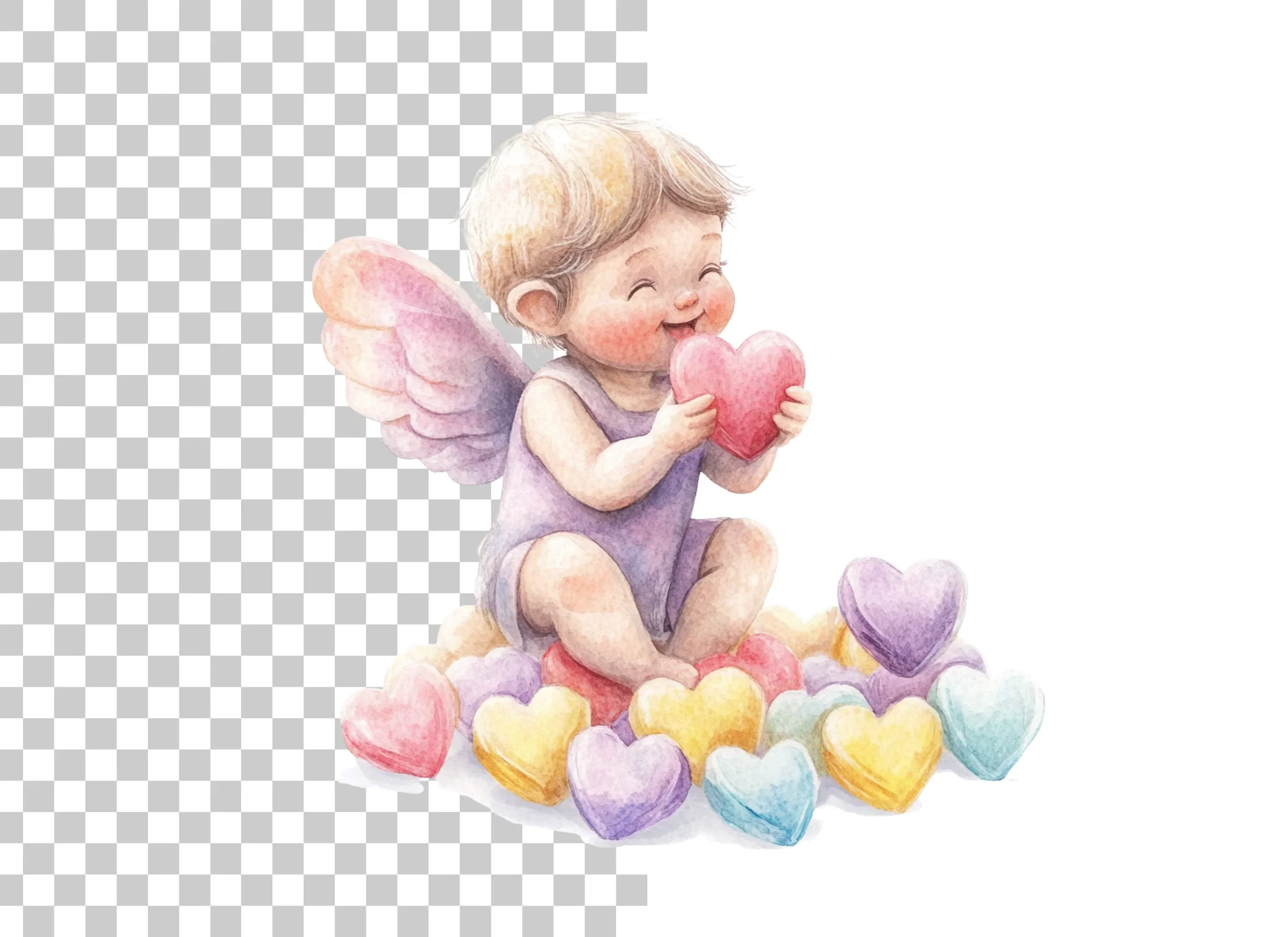 Sweet Cupid Babies with Candy Hearts Clipart Bundle - Image 6