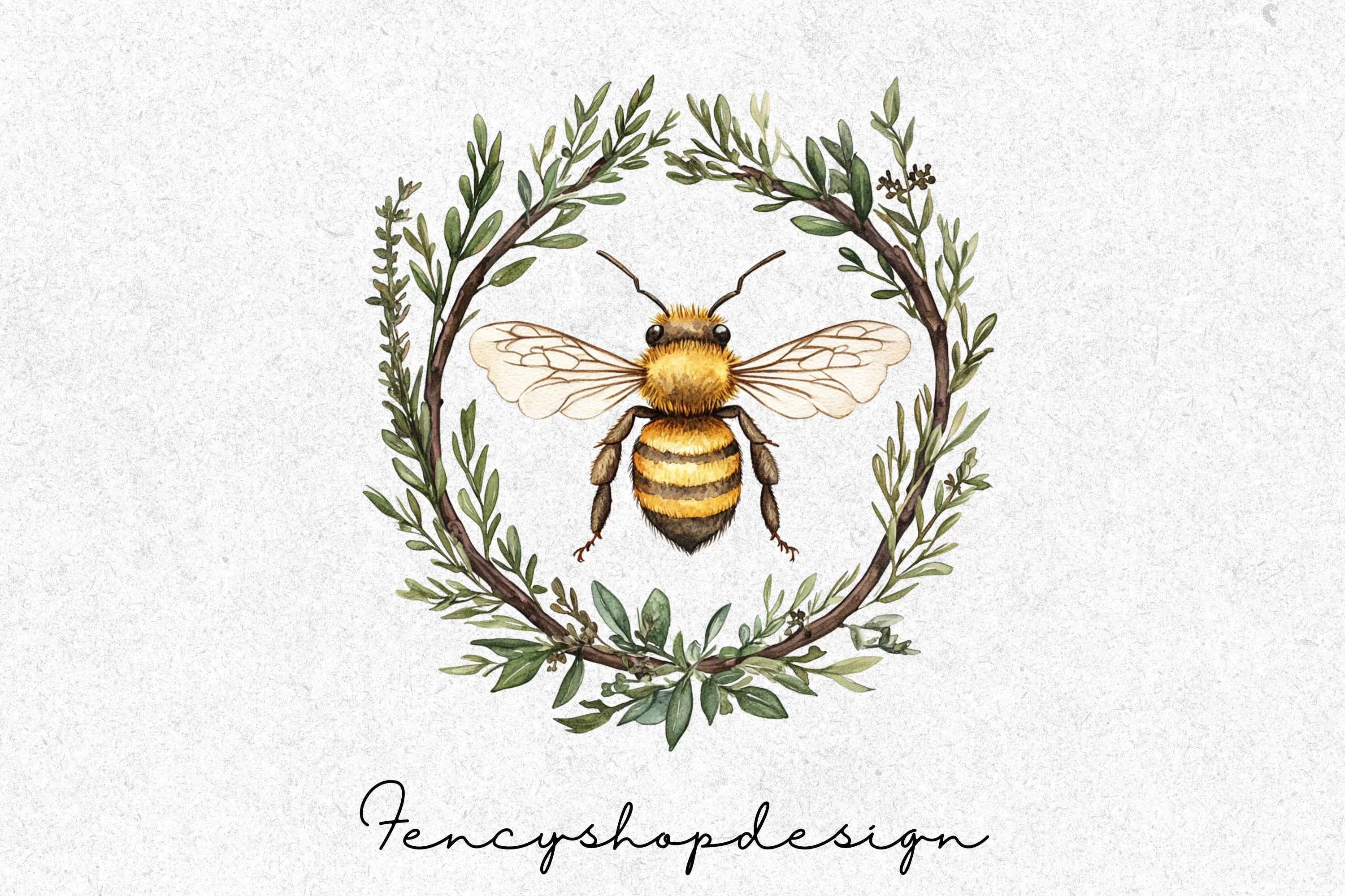 Sweet Honey Bee and Blossom Clipart Bundle - Image 4