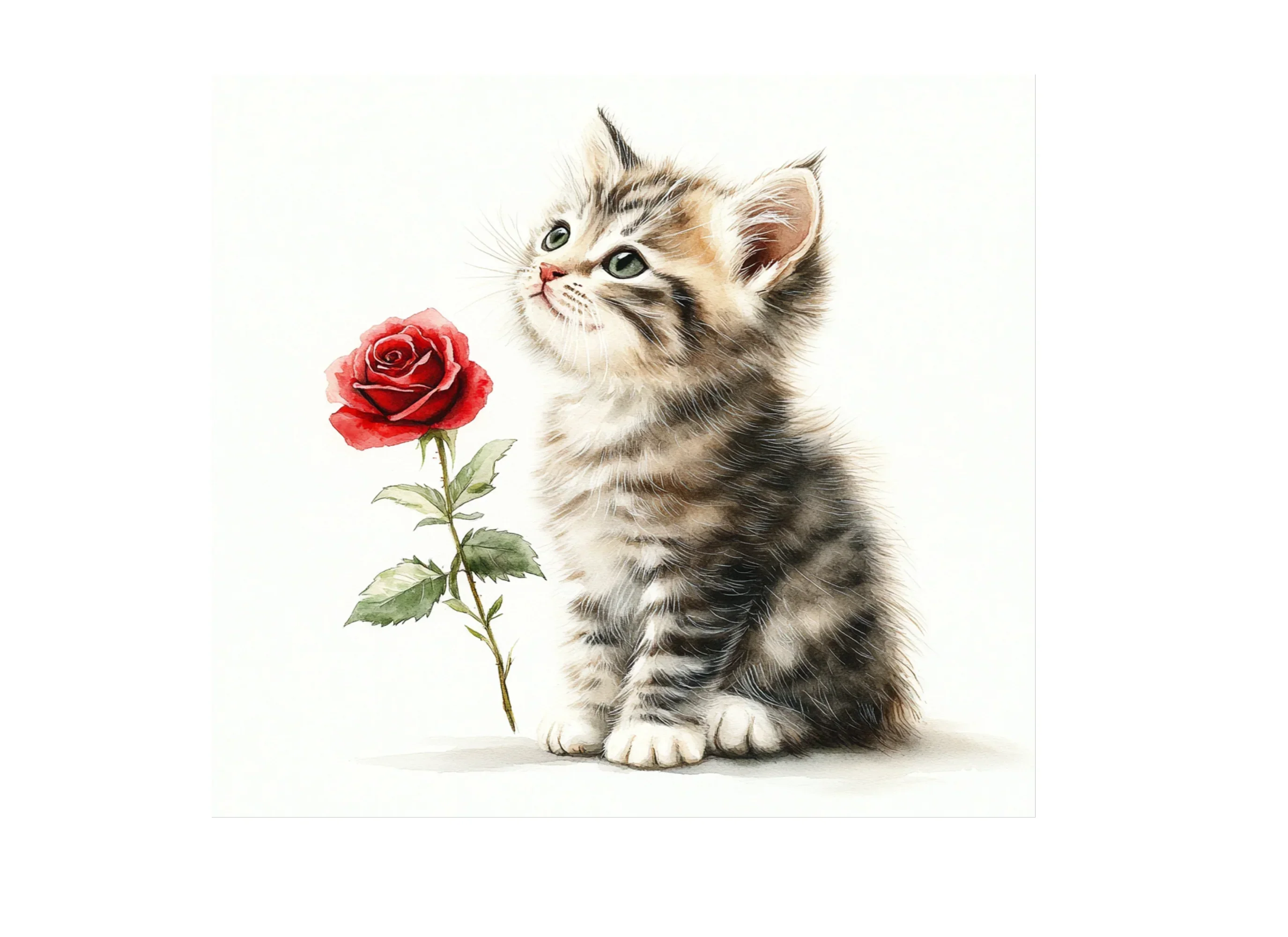 Sweet Kittens with Red Roses Clipart Bundle - Image 3