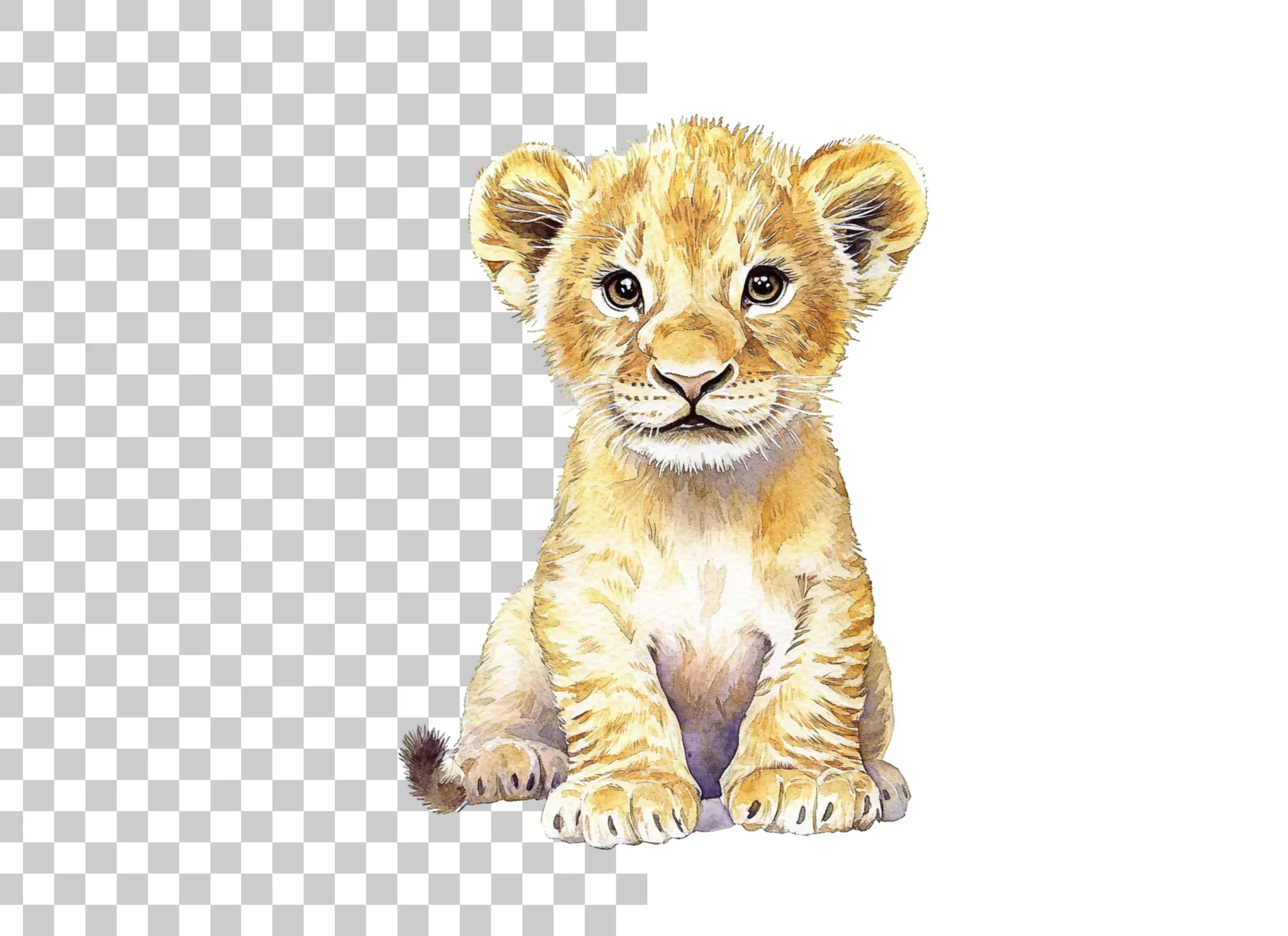 Sweet Lion Cub Illustration Clipart Bundle - Image 2