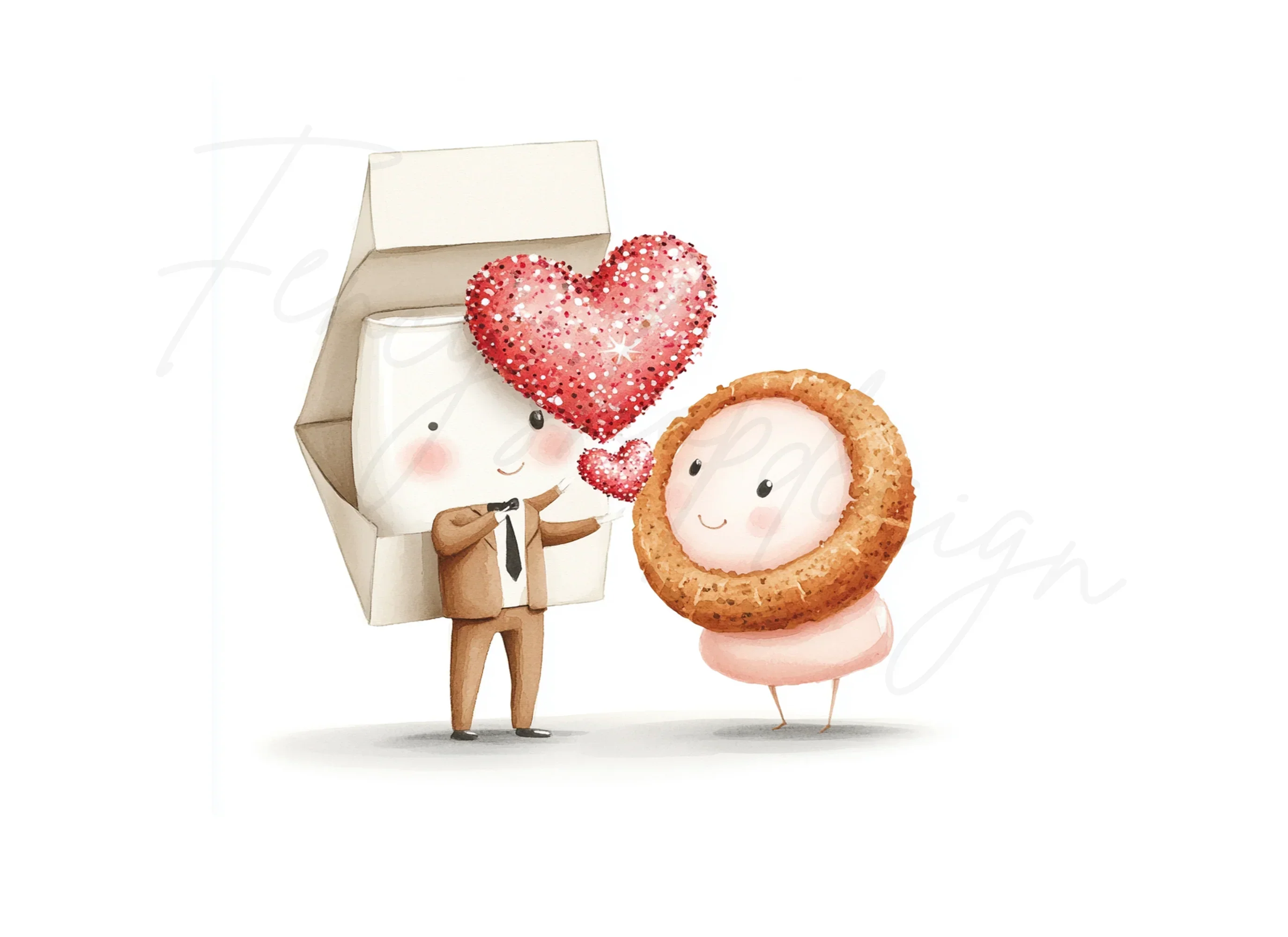 Sweet Milk and Donut Love Clipart Bundle - Image 2