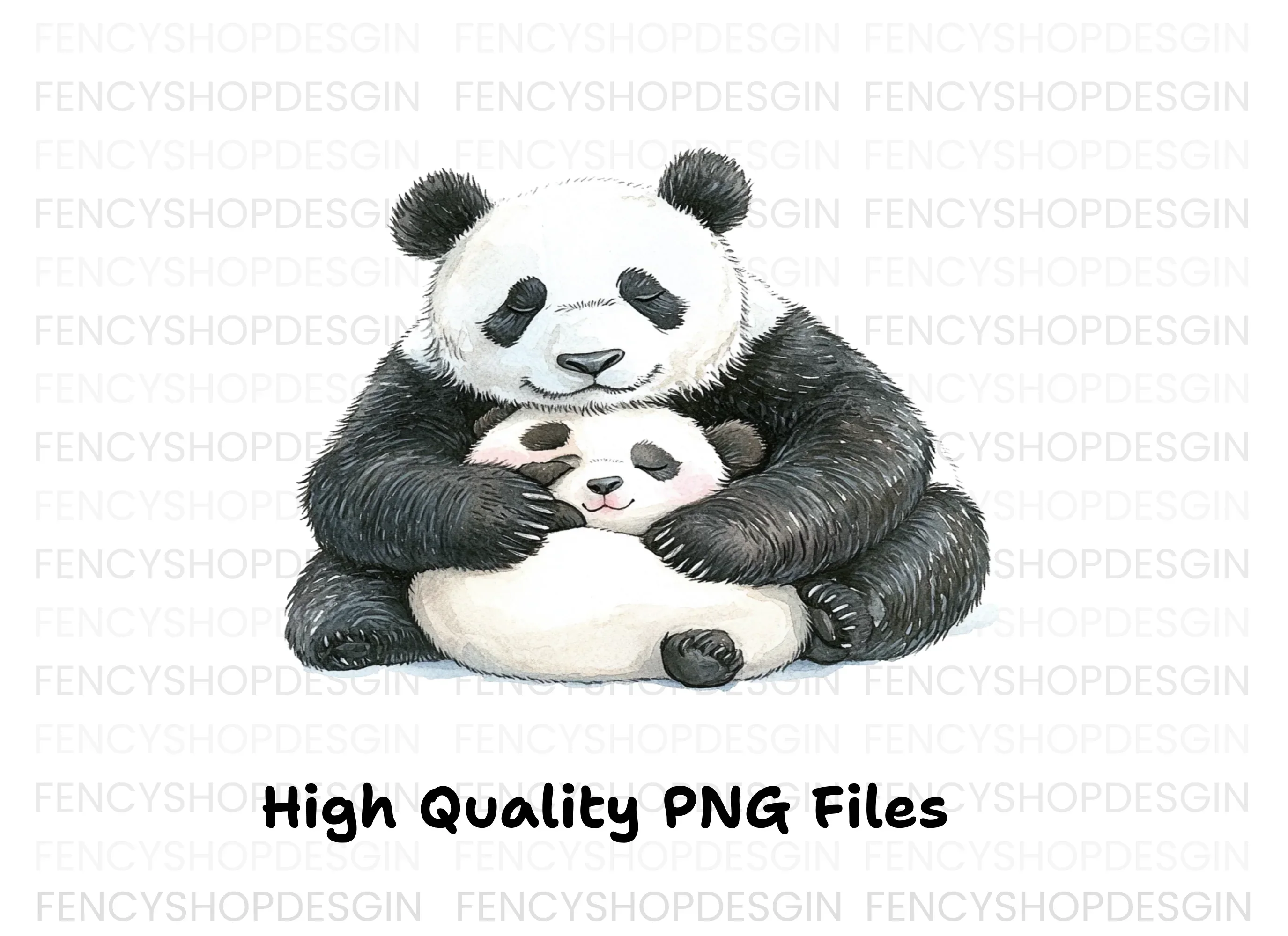 Sweet Panda Mom and Baby Clipart Bundle - Image 3