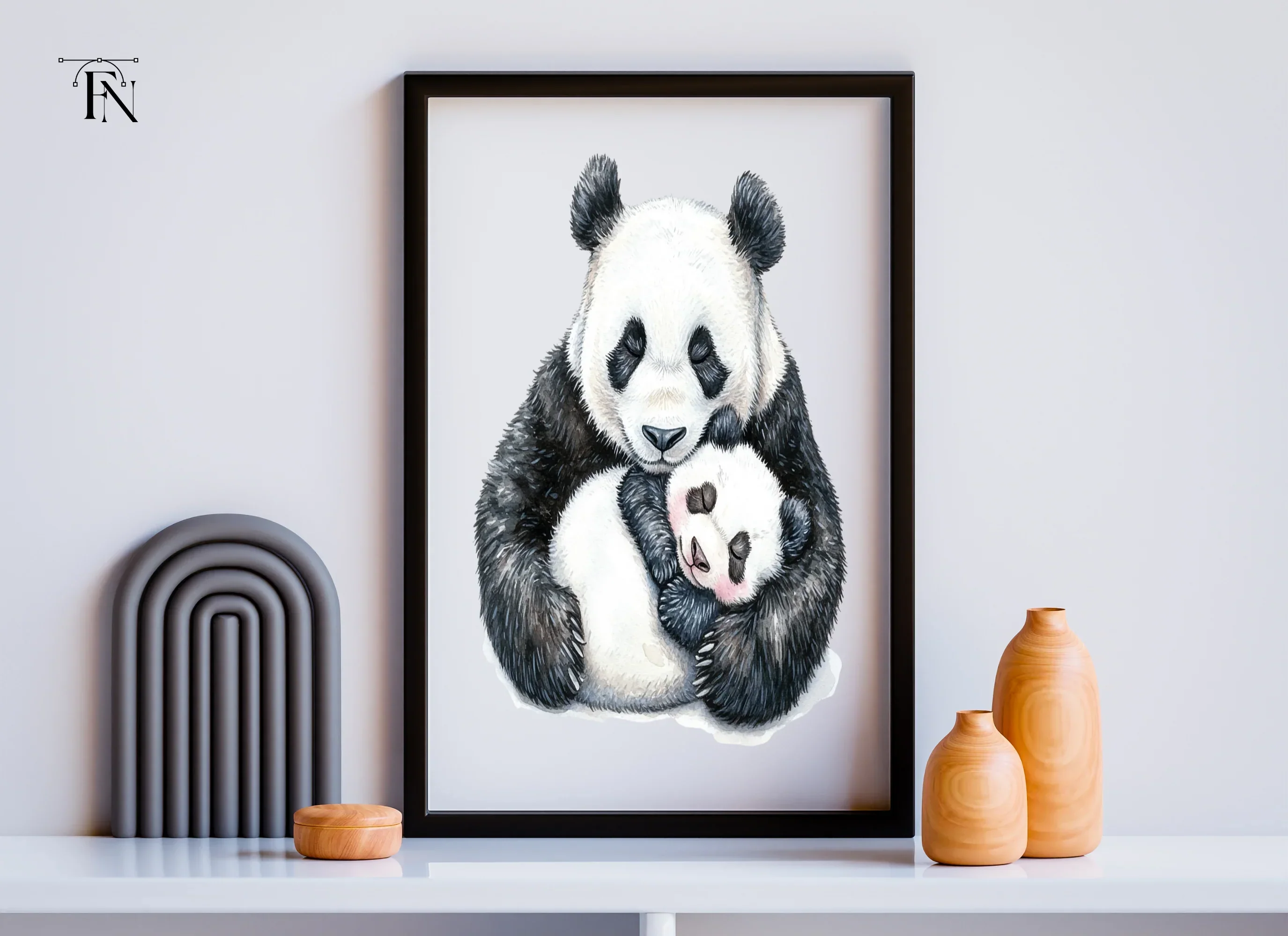 Sweet Panda Mom and Baby Clipart Bundle - Image 6