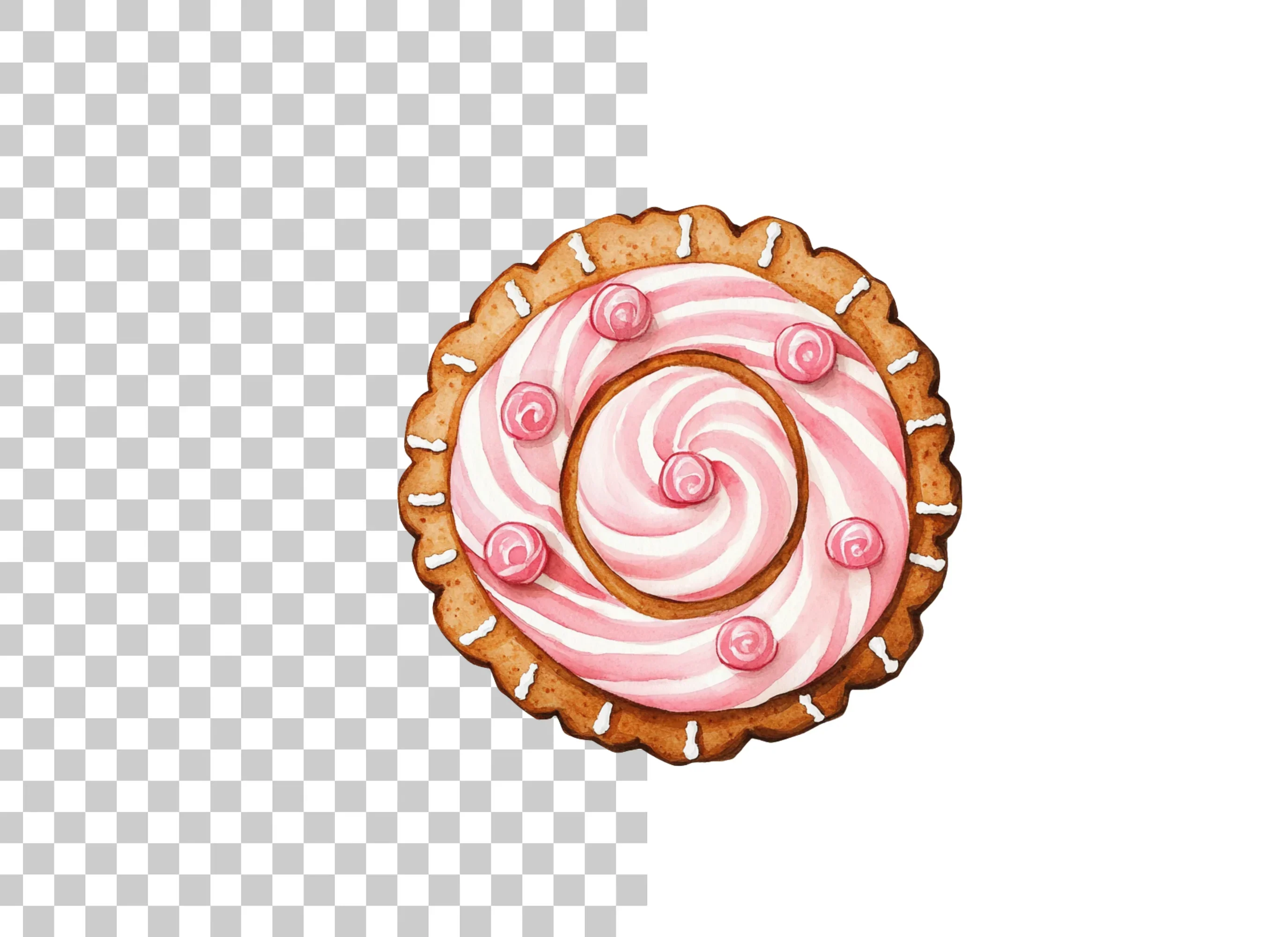 Sweet Pink Swirl Cookie Clipart Bundle - Image 2