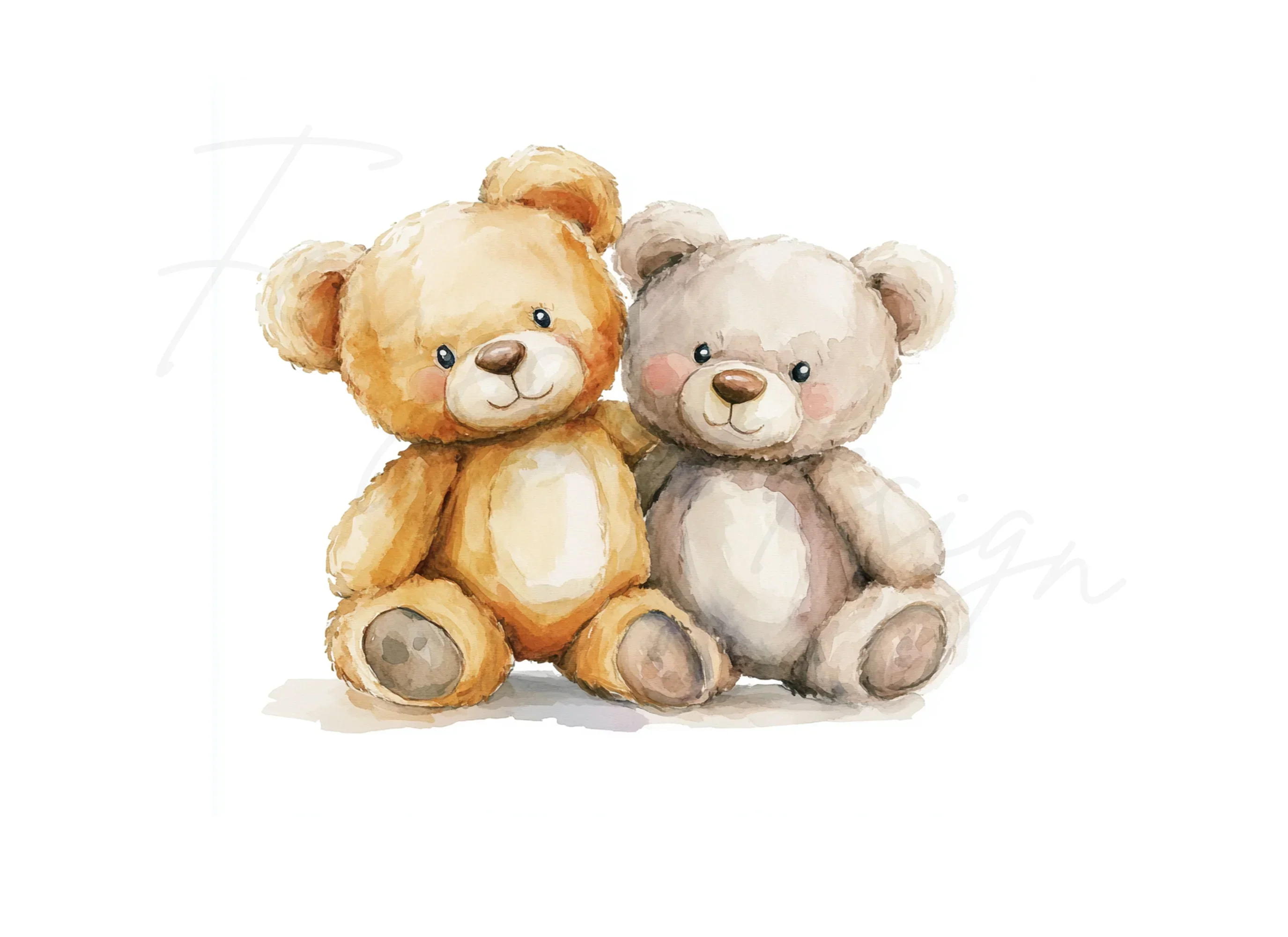 Sweet Teddy Bear Couples Clipart Bundle - Image 2