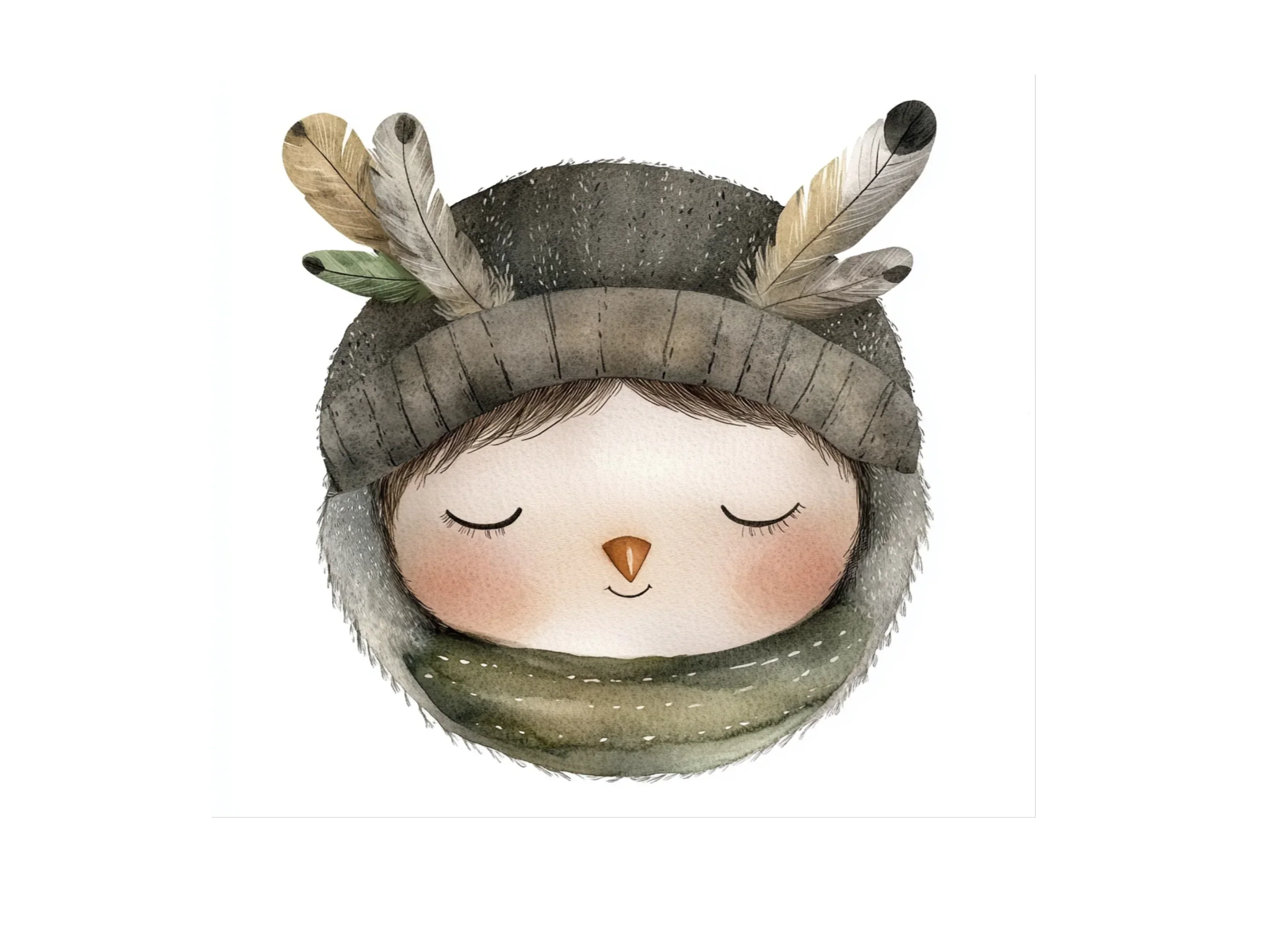 Sweet Woodland Child with Feathers Clipart Bundle - Image 2