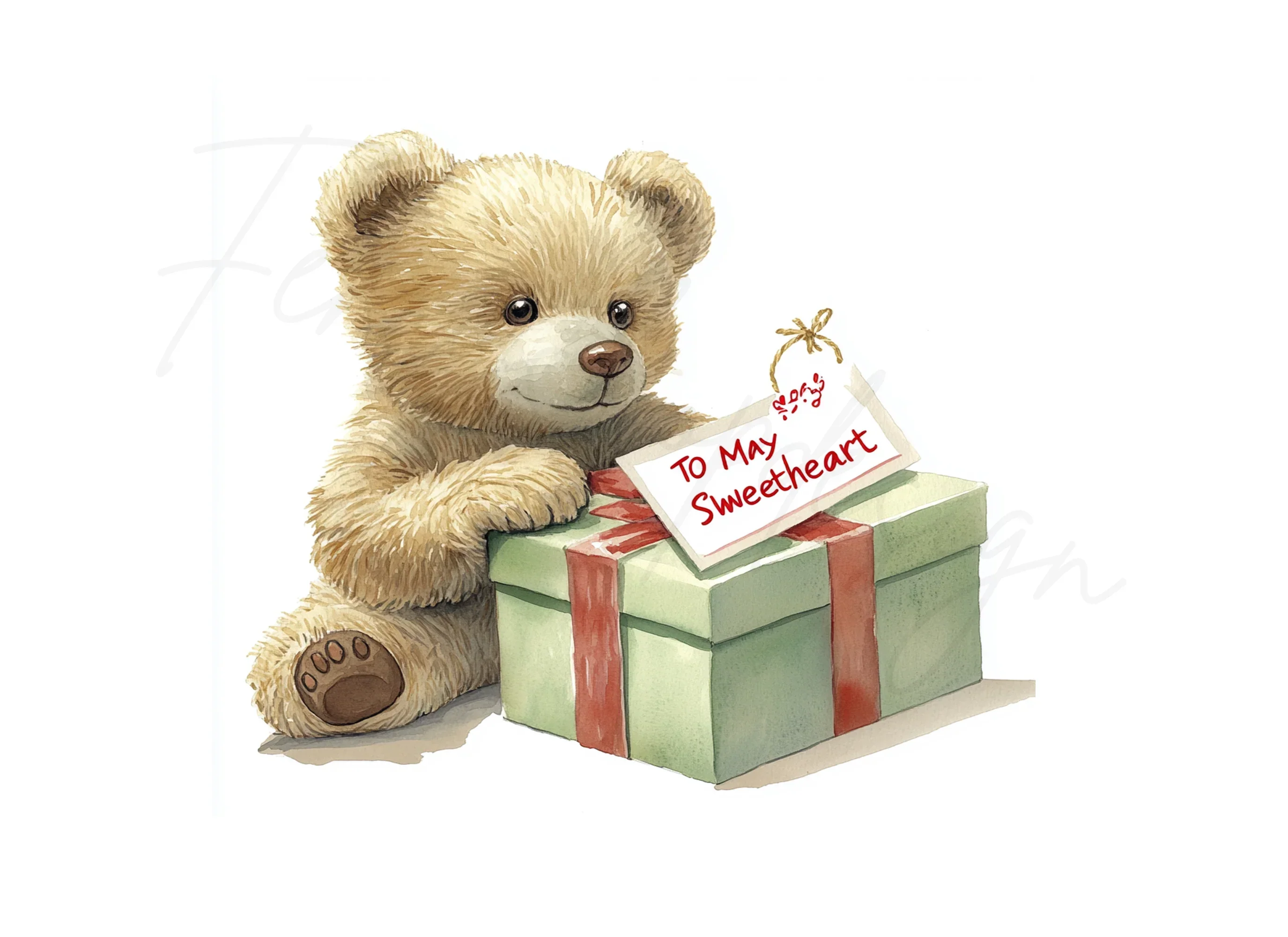 Sweetheart Teddy Bear Gift Clipart Bundle - Image 2