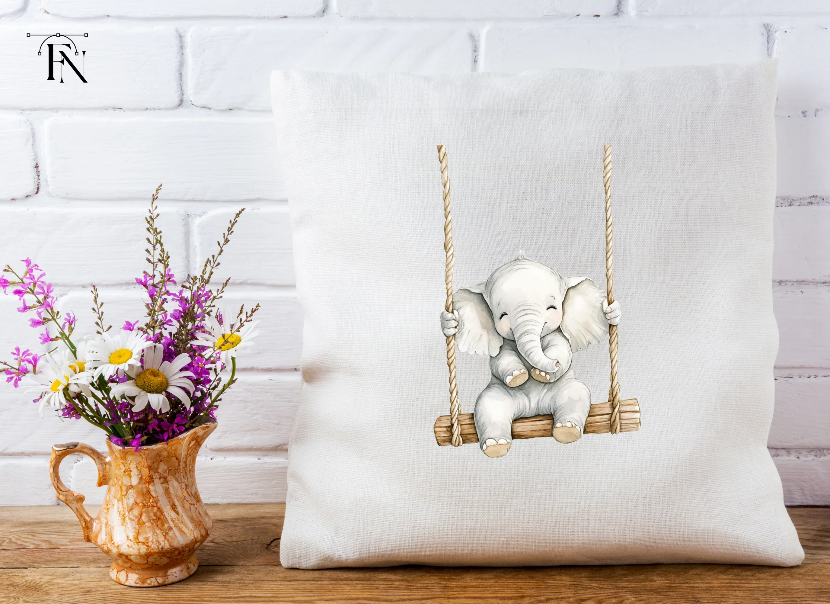 Swinging Baby Elephant Clipart Bundle - Image 5
