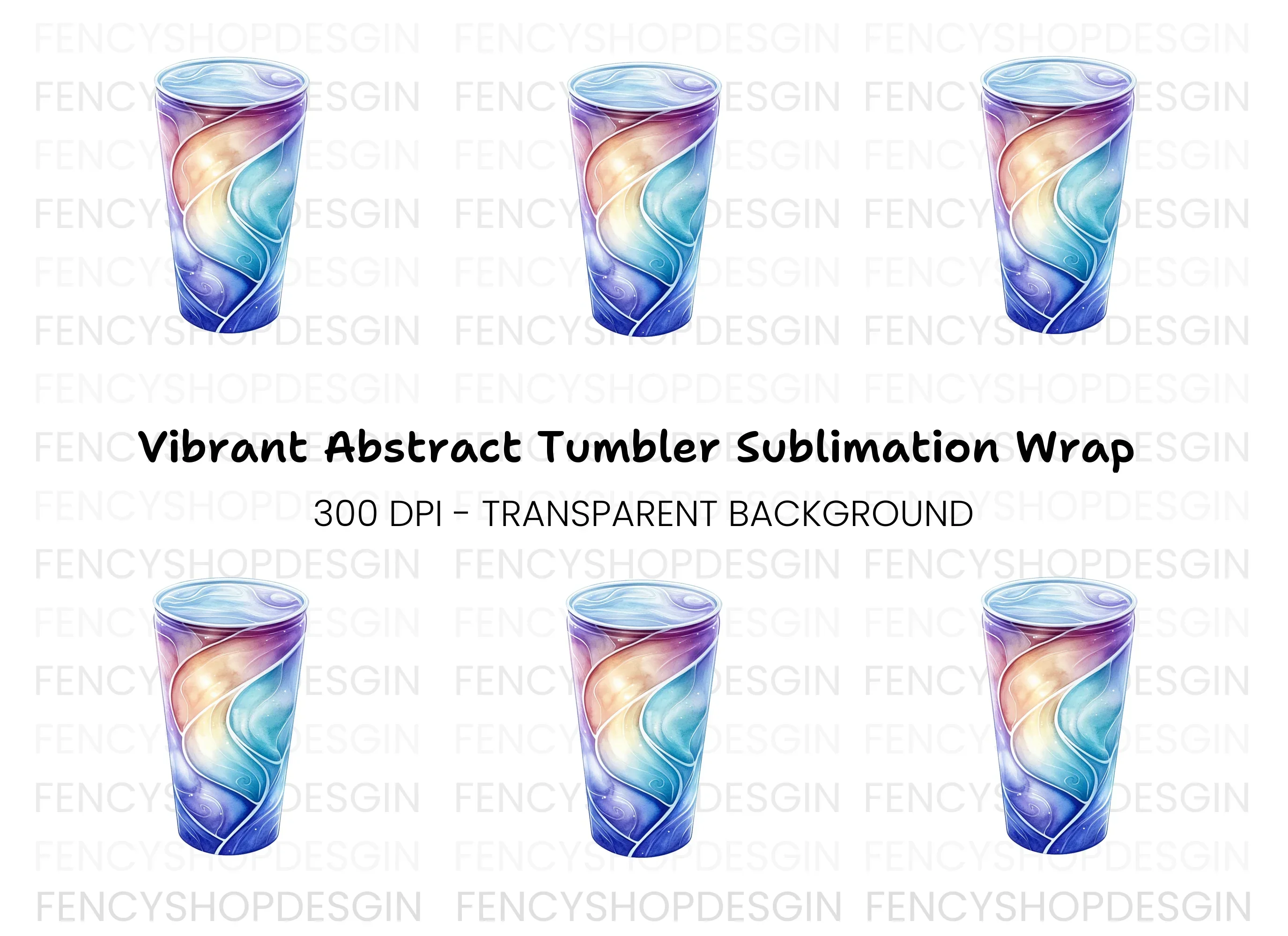 Swirl Glass Clipart Bundle