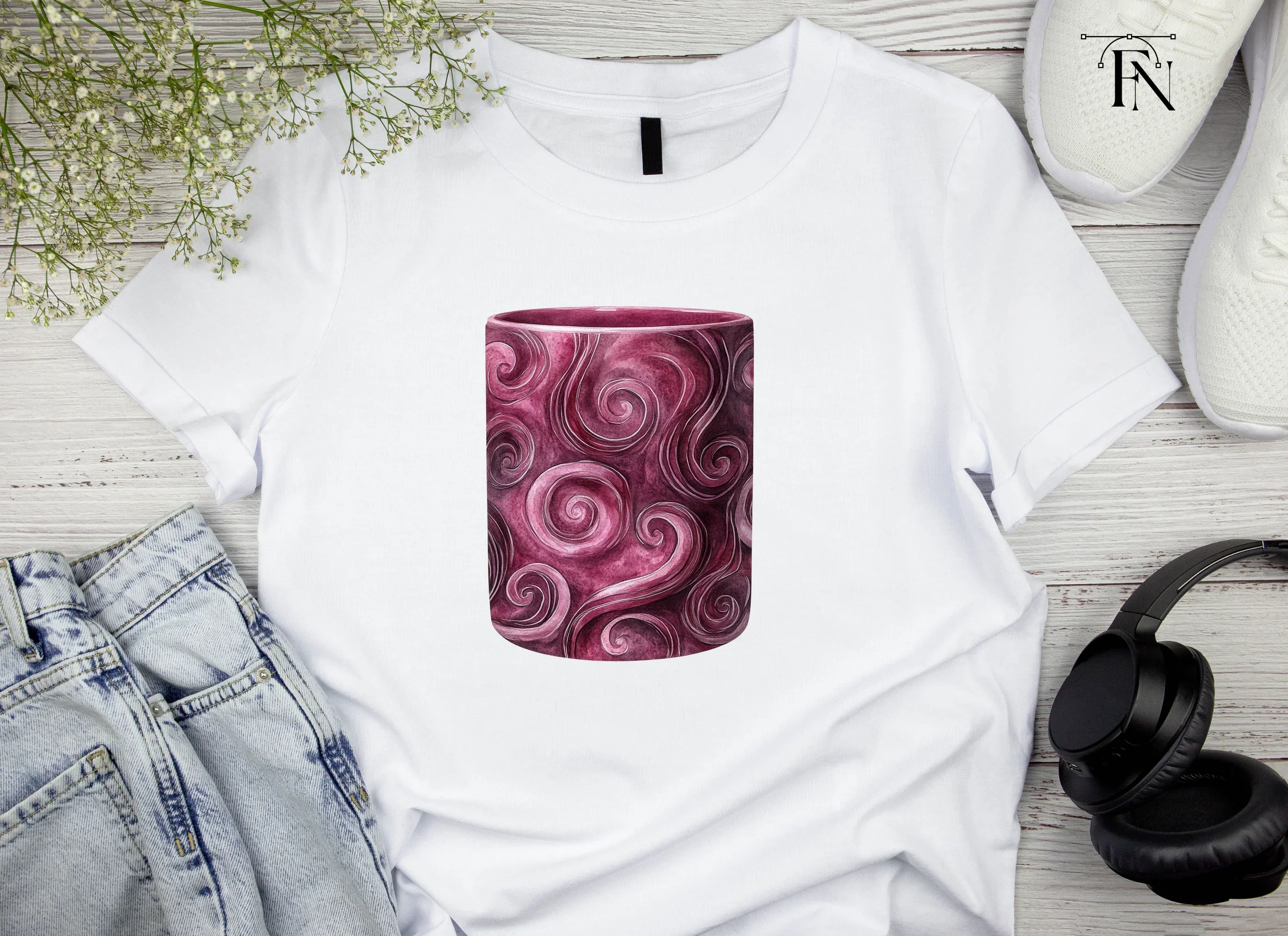 Swirls Pink Clipart Bundle - Image 4