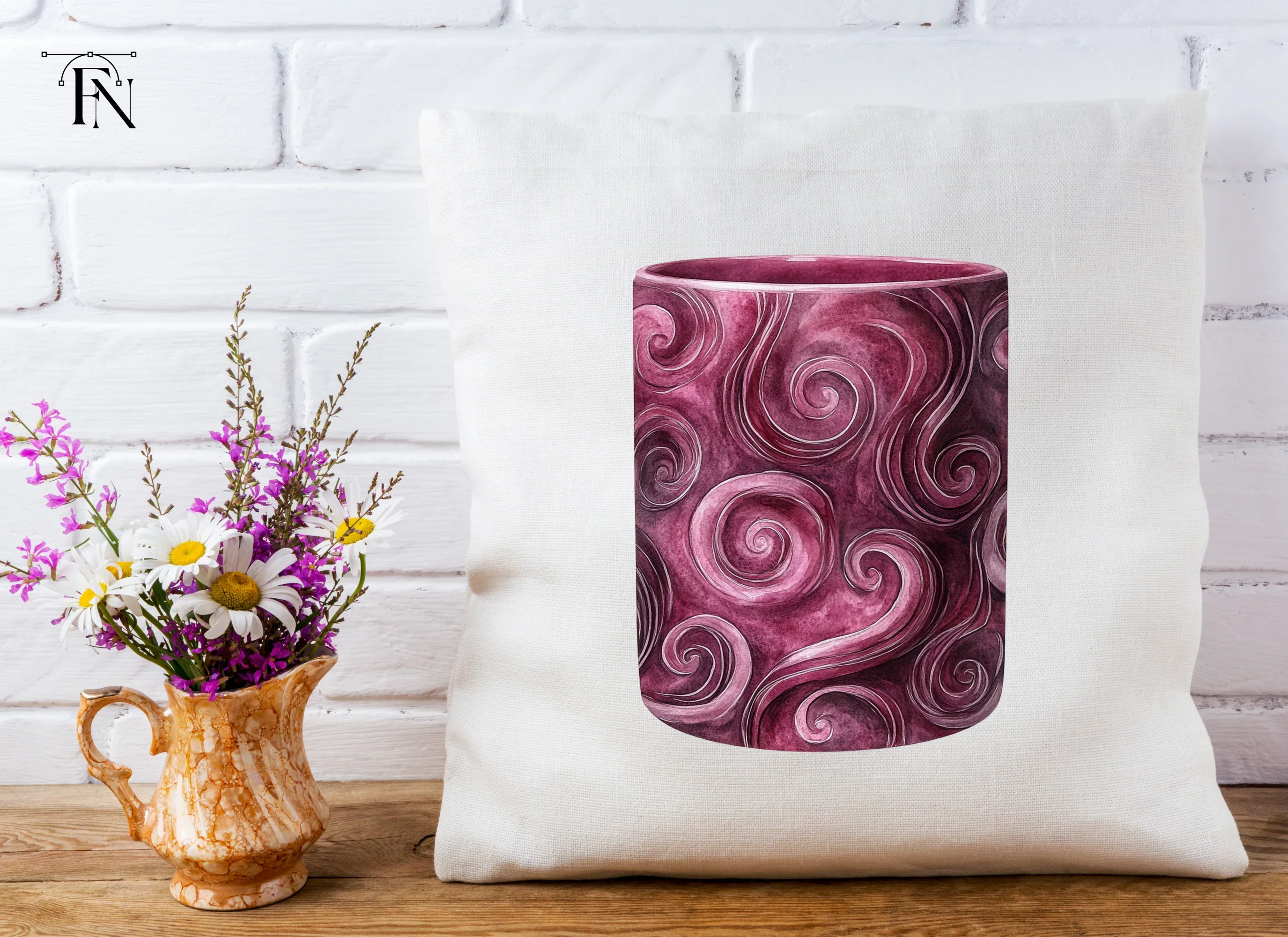 Swirls Pink Clipart Bundle - Image 5