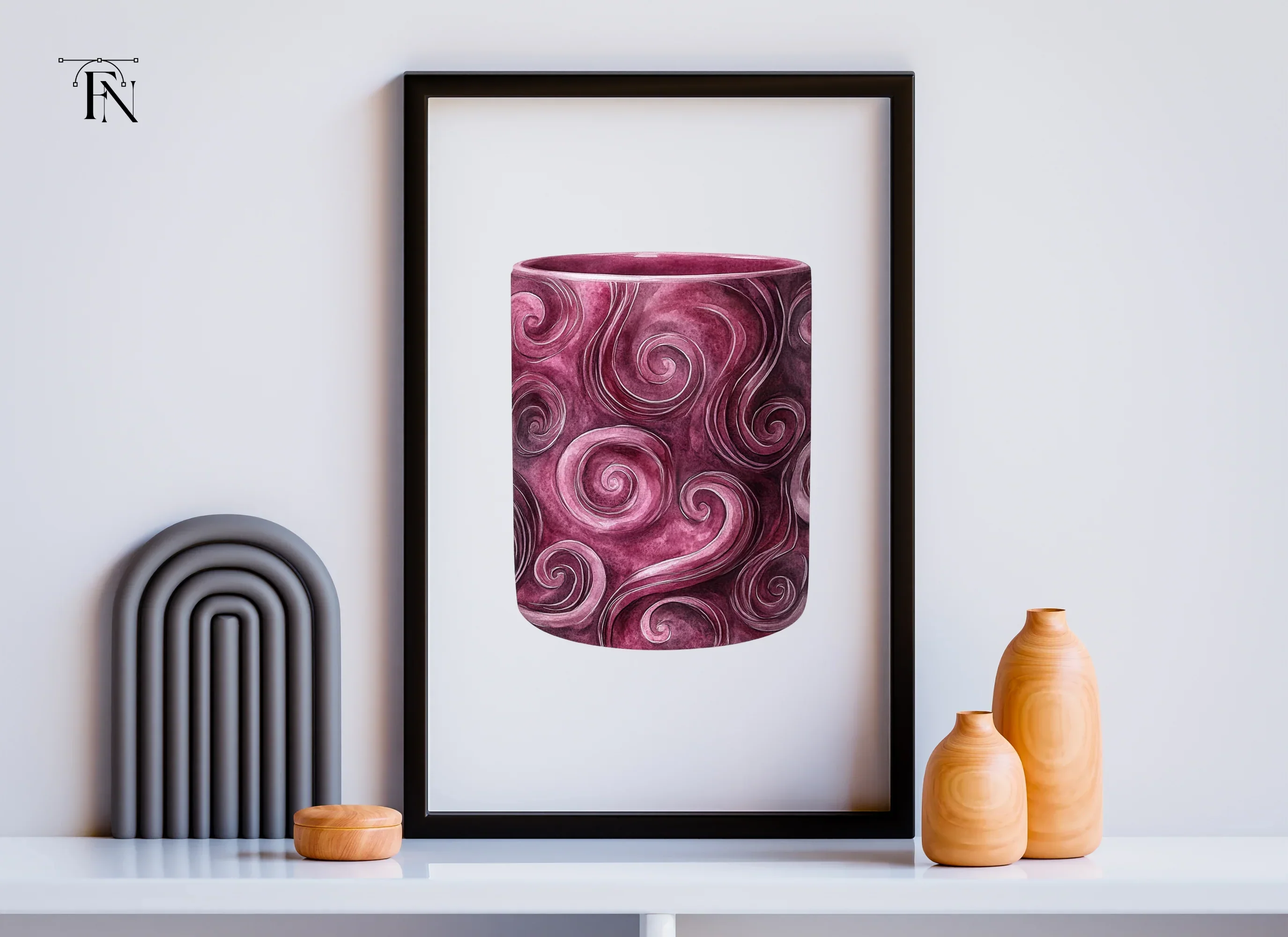 Swirls Pink Clipart Bundle - Image 6