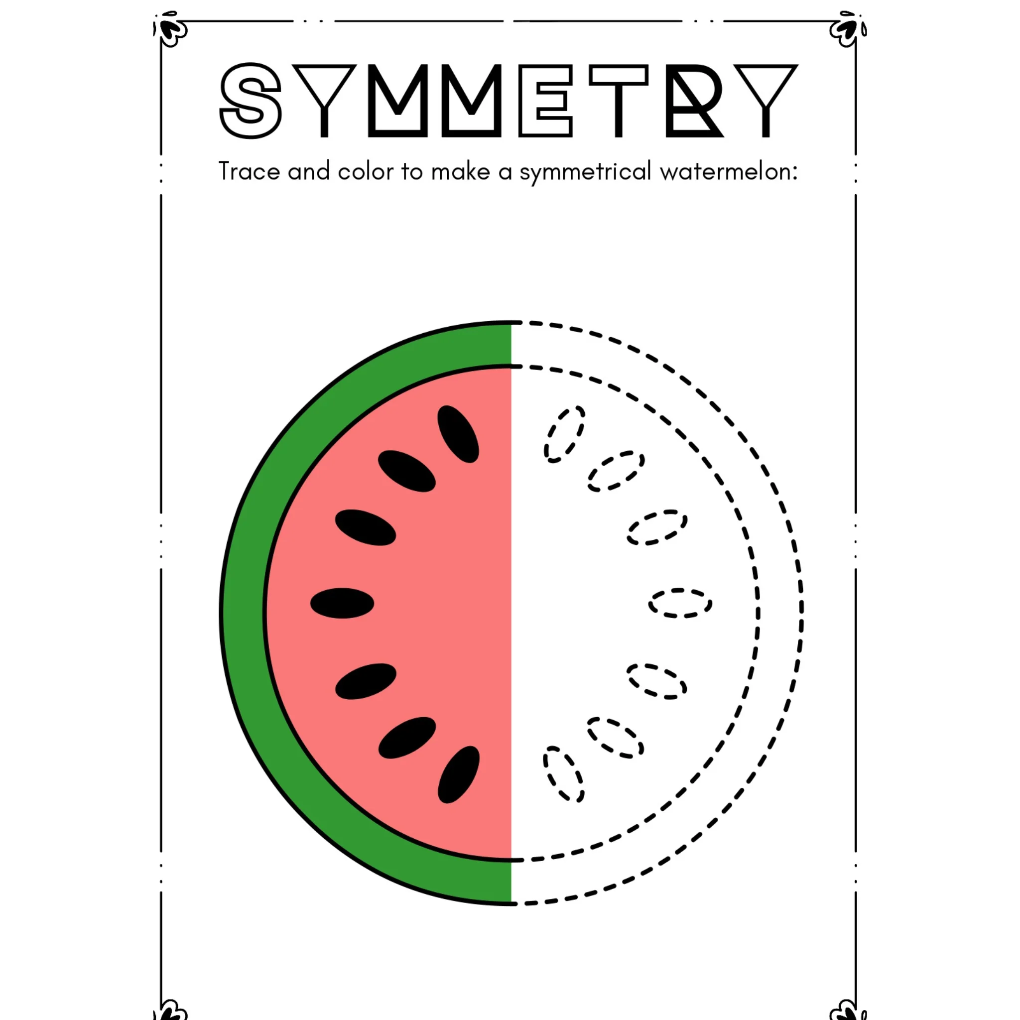 Symmetry Tracing and Coloring Worksheets - Image 2