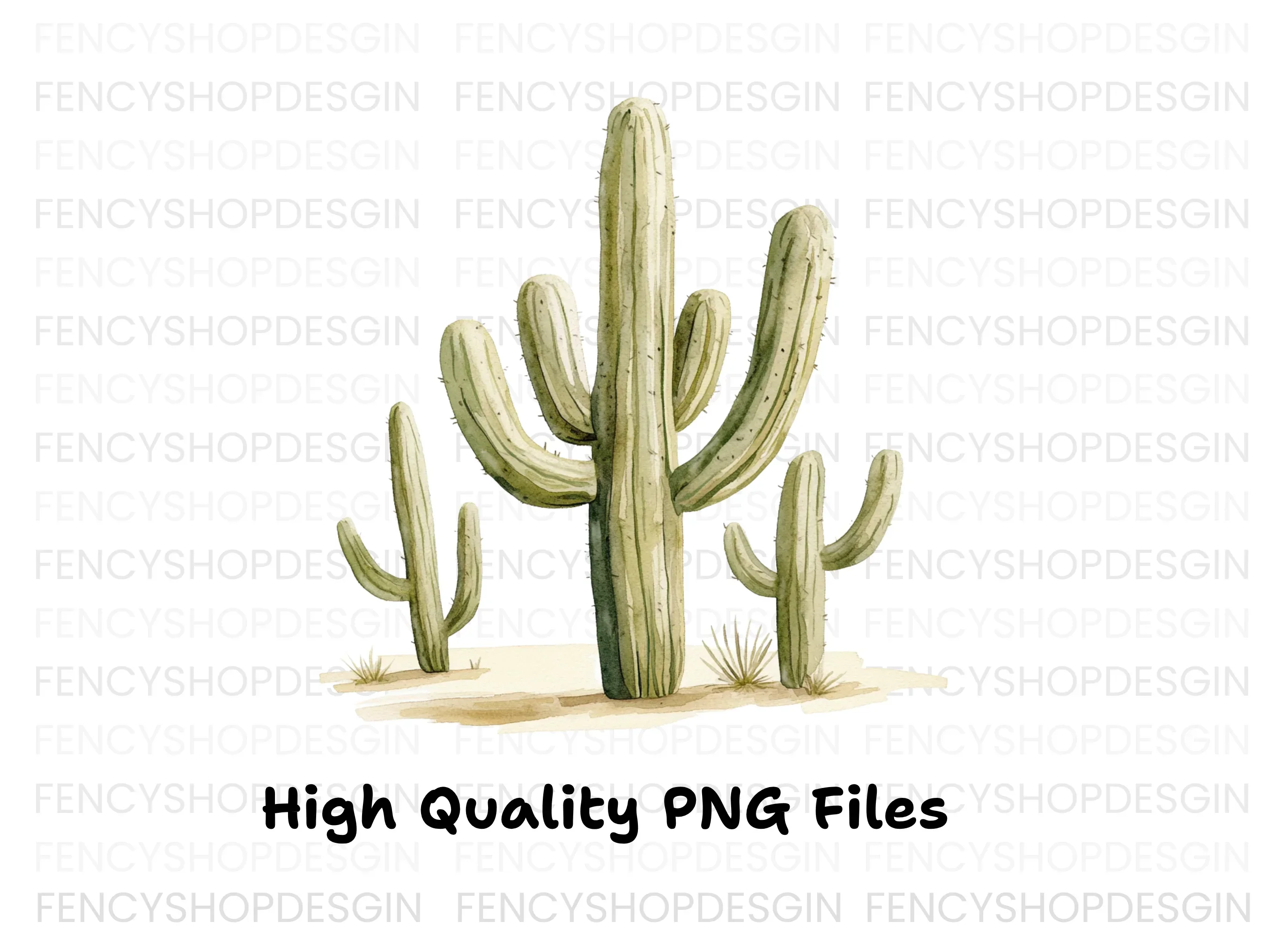 Tall Saguaro Cactus Clipart Bundle - Image 2