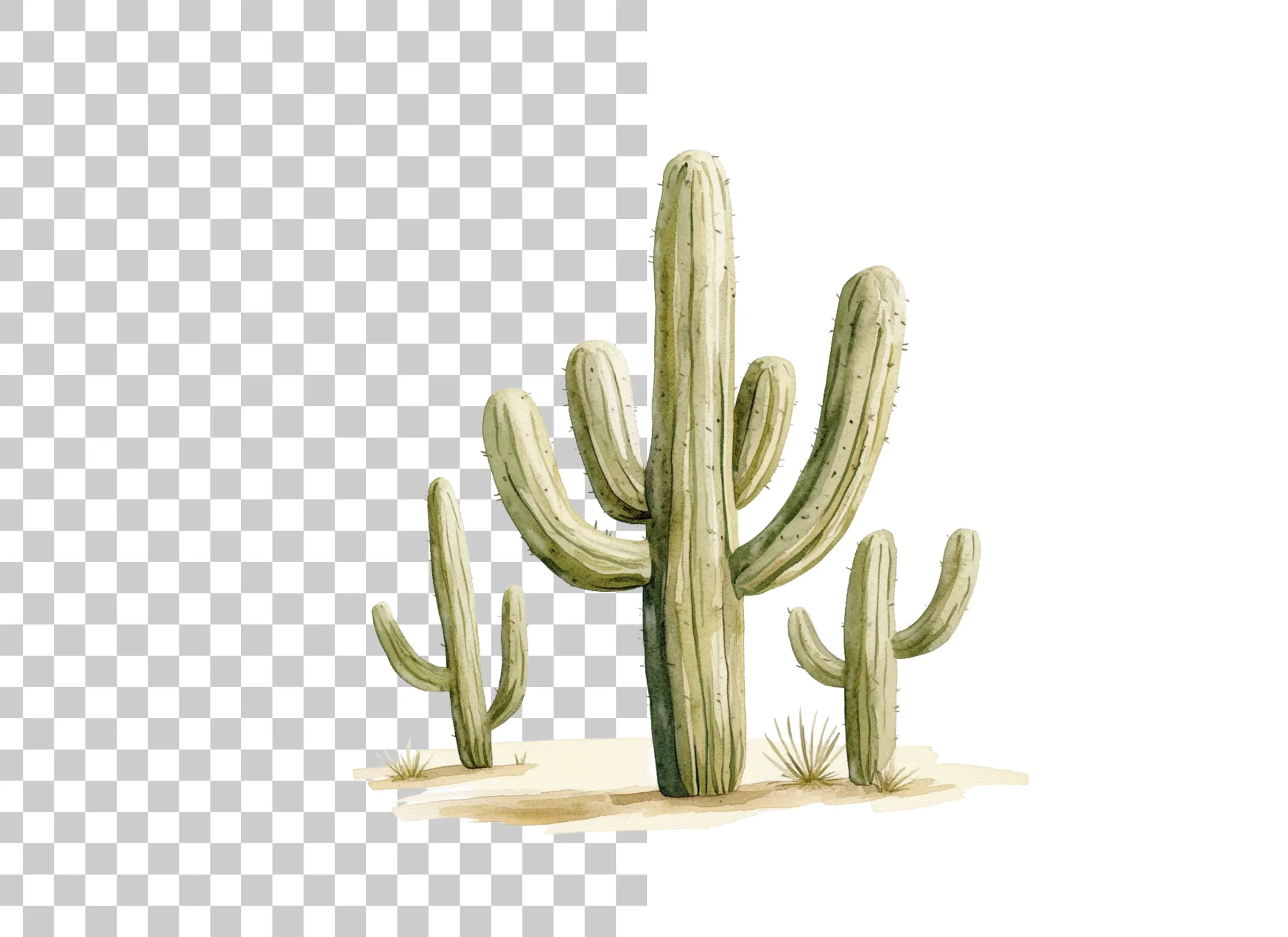 Tall Saguaro Cactus Clipart Bundle - Image 6