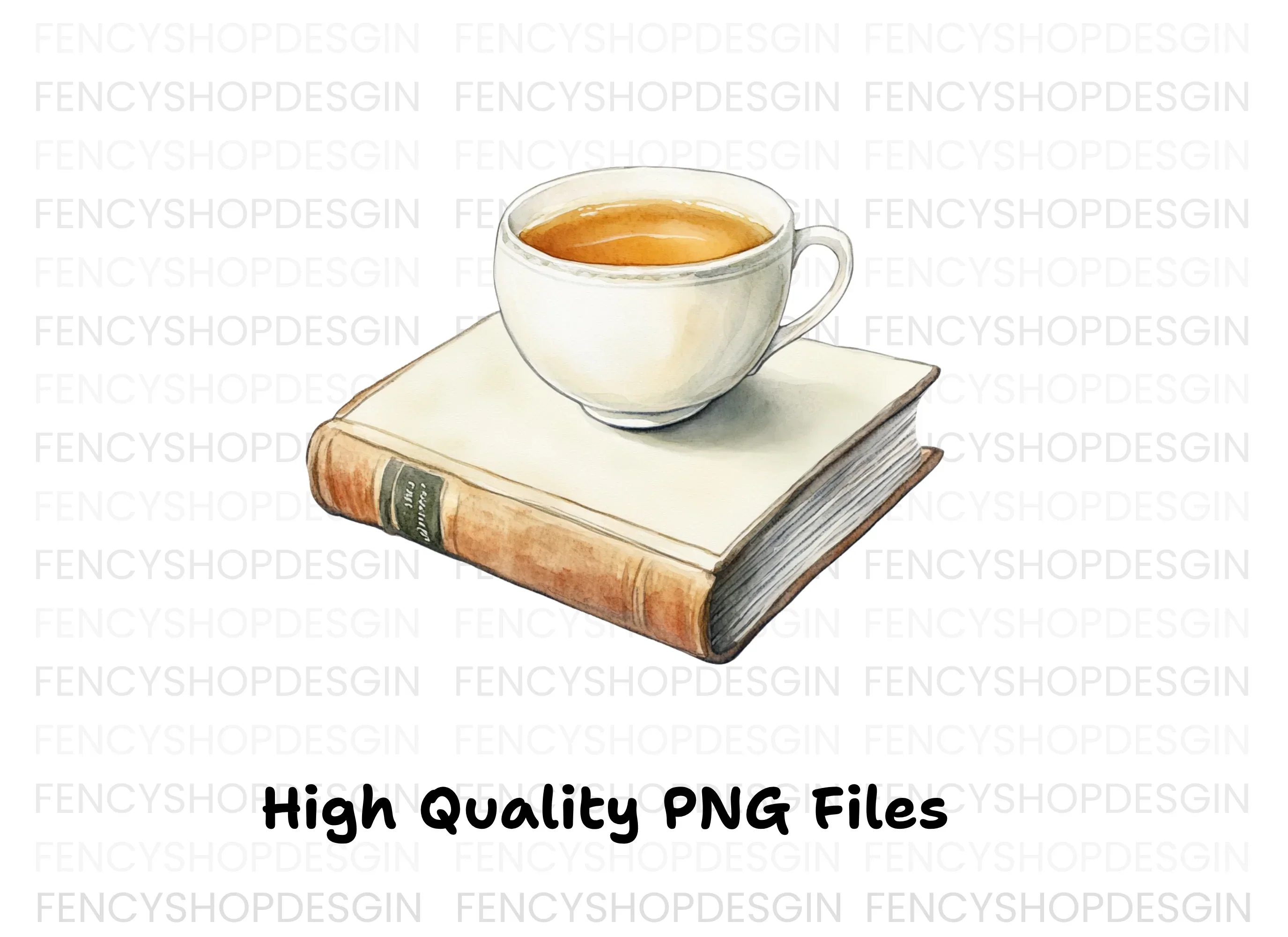 Tea Cups and Books Clipart Bundle - Image 3