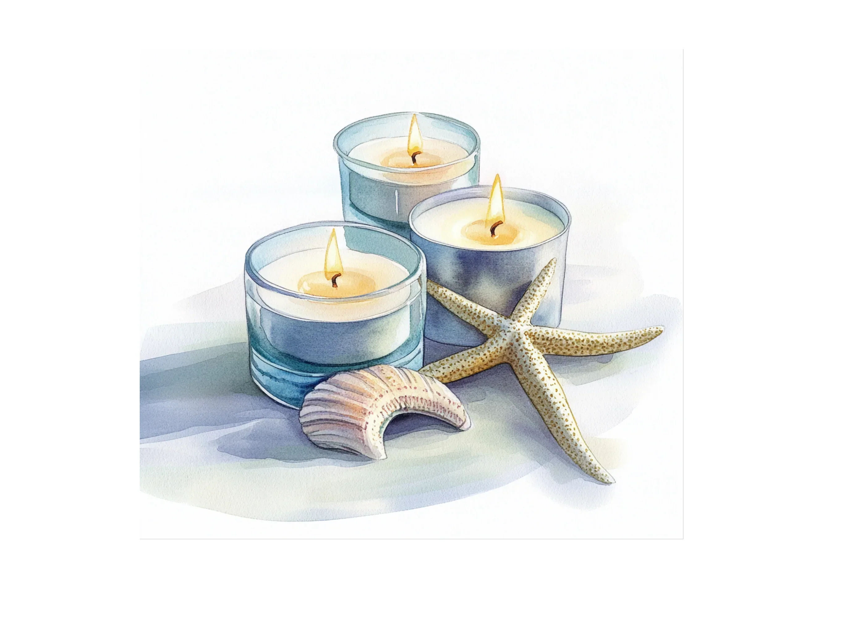 Tealight Candles and Starfish Clipart Bundle - Image 3