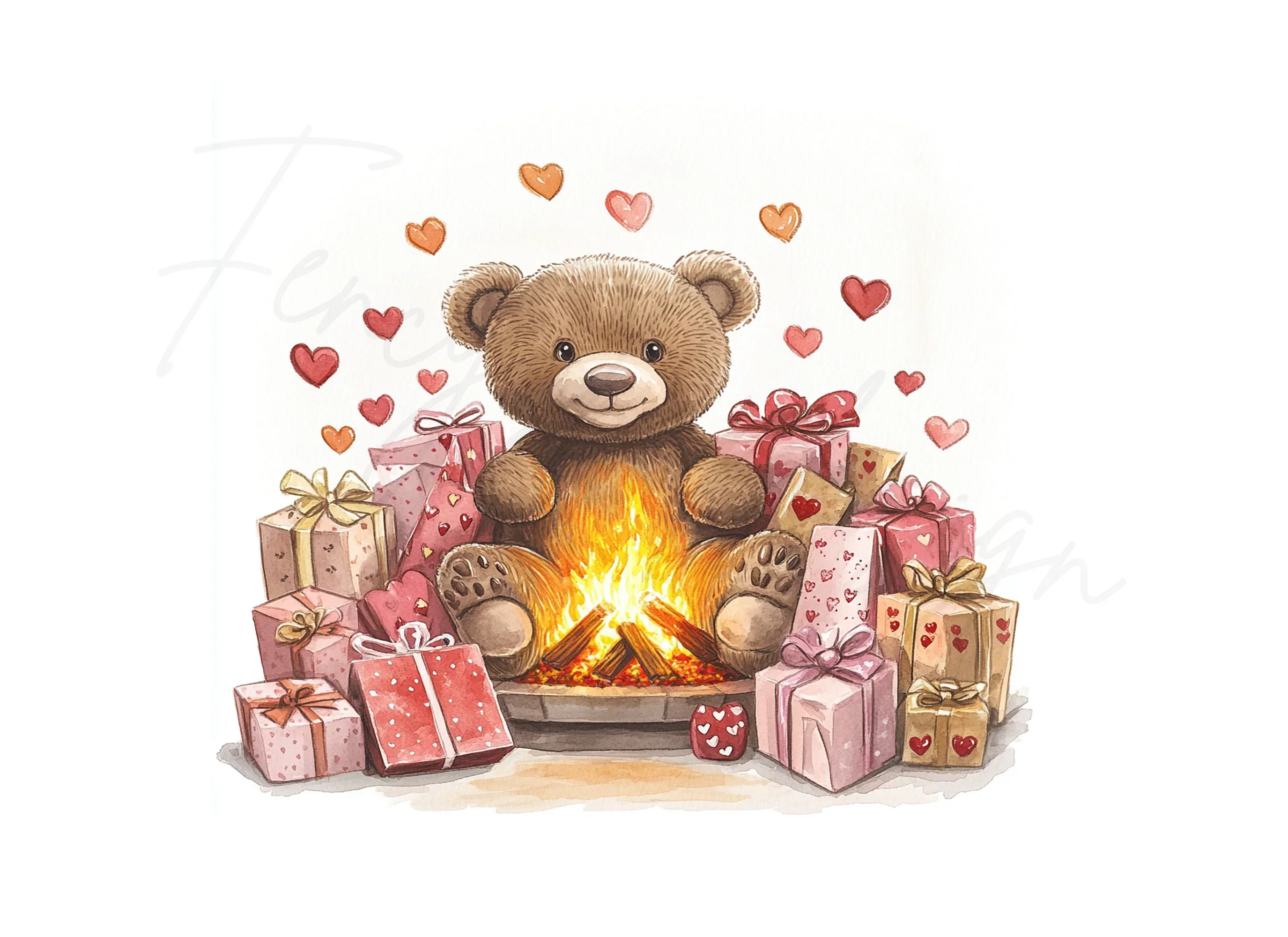 Teddy Bear Valentine Day Clipart Bundle - Image 3