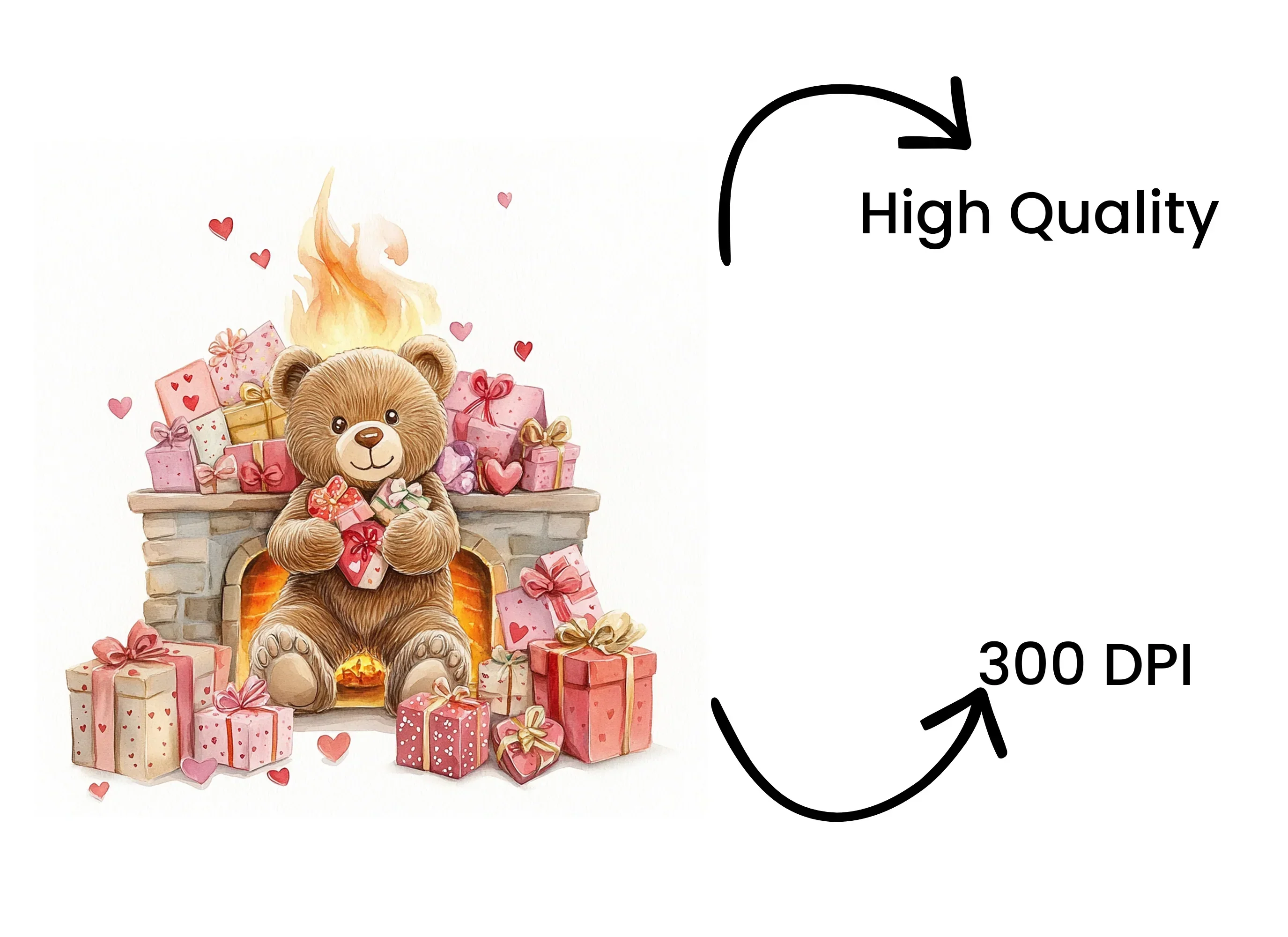 Teddy Bear Valentine Day Clipart Bundle - Image 4